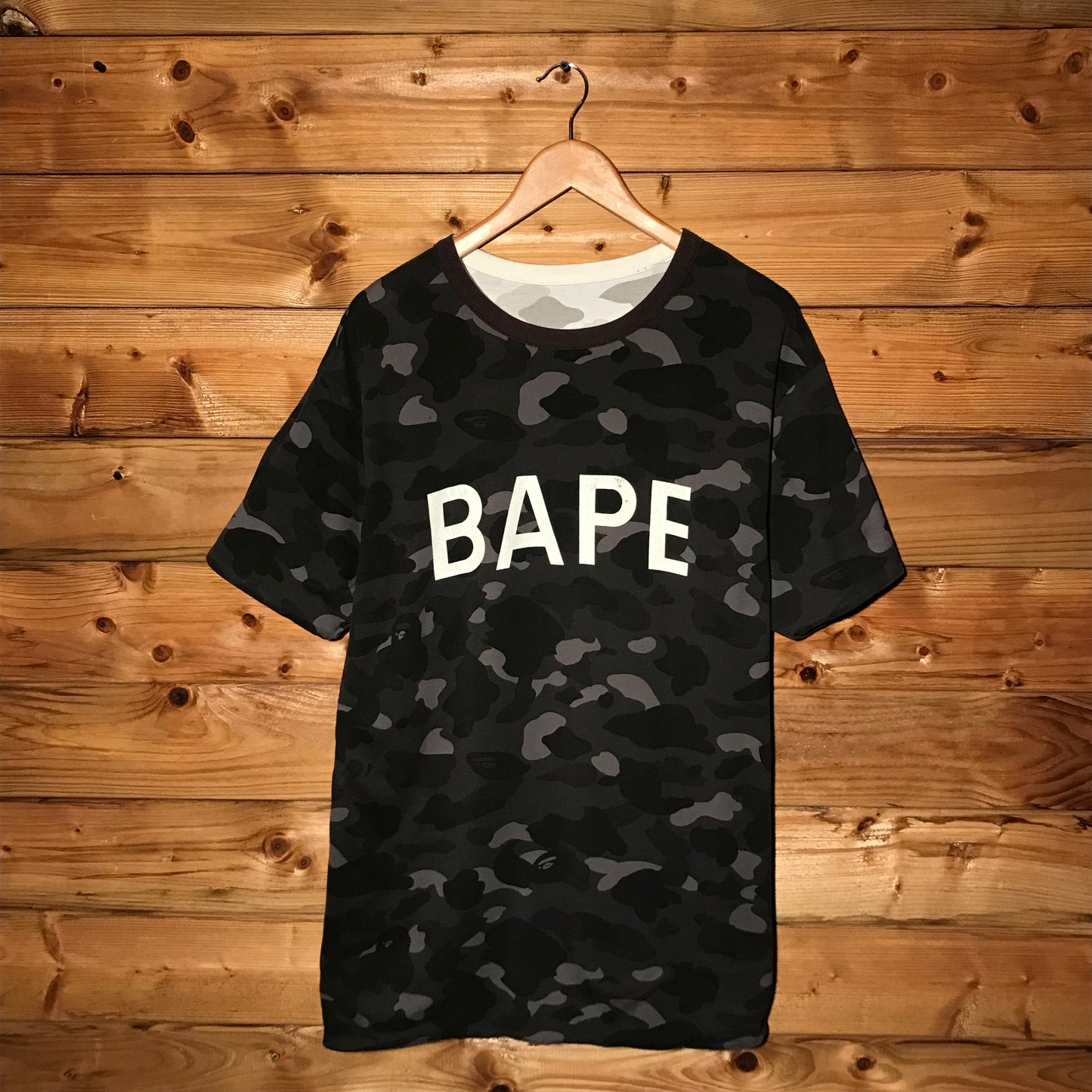 Bape, A Bathing Ape Monochrome Camo AOP Reversible t shirt