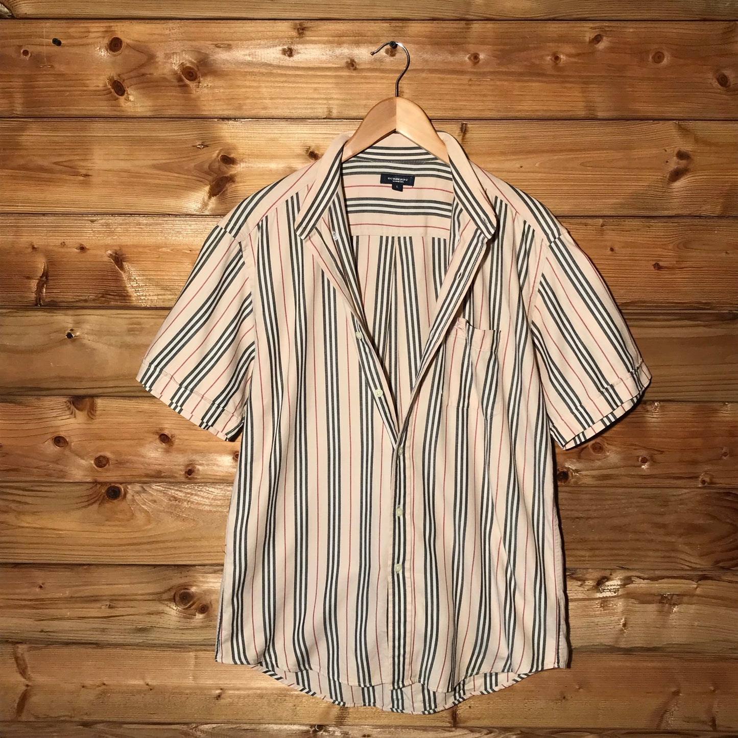 Burberry Nova Stripe Pattern short sleeve button up shirt