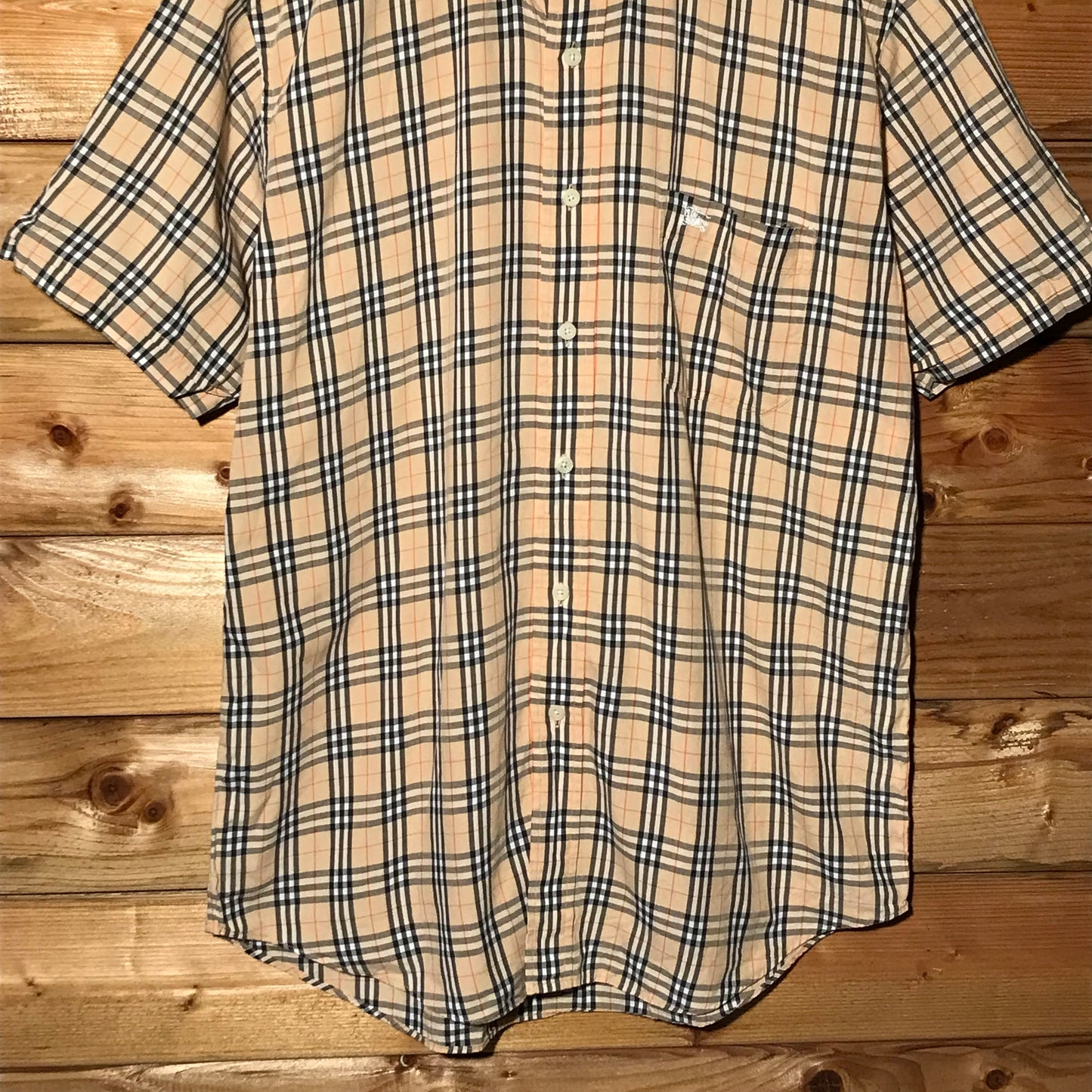 90s Burberry Nova Check Pattern short sleeve button up shirt