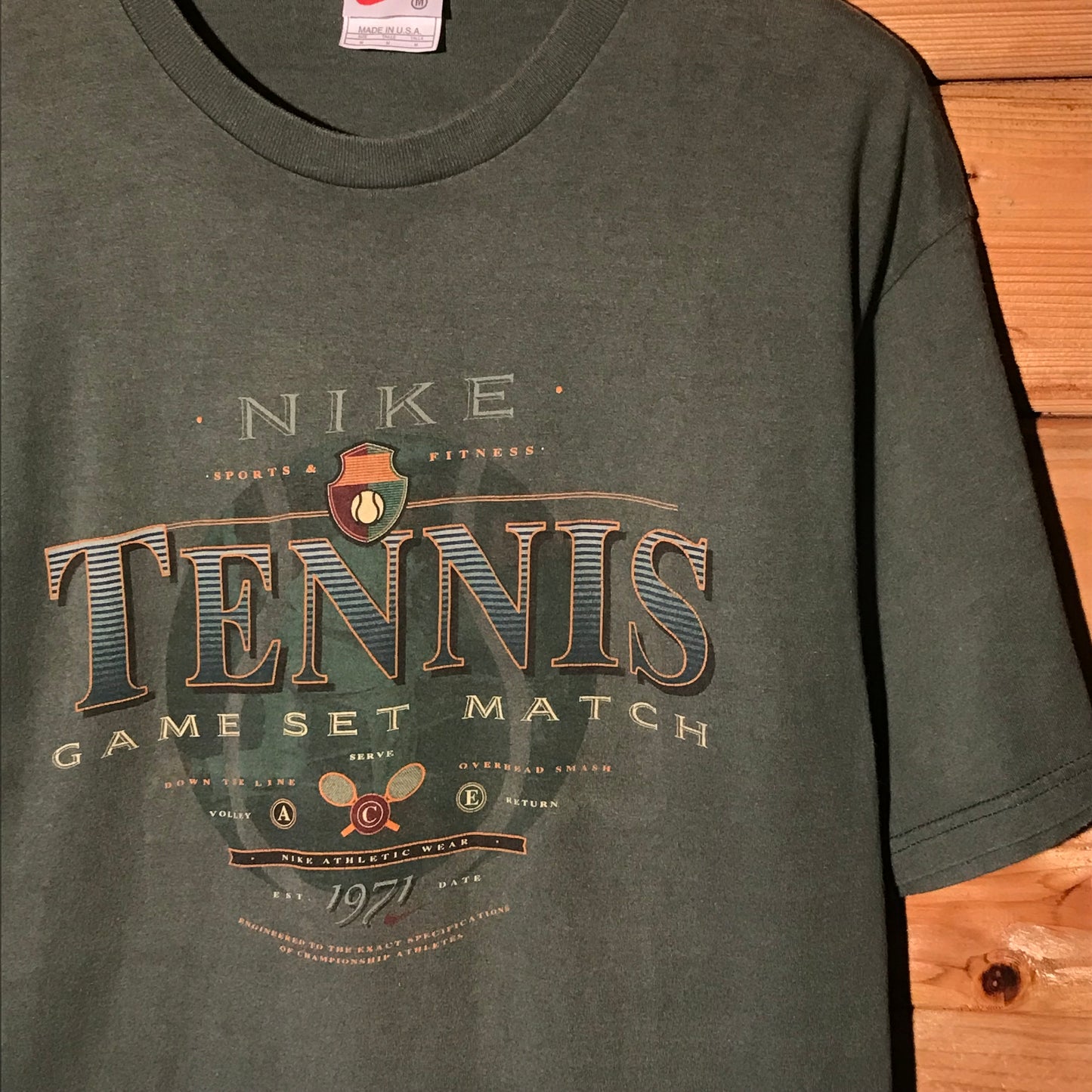 90s Nike Tennis Game Set Match Centre Spellout t shirt