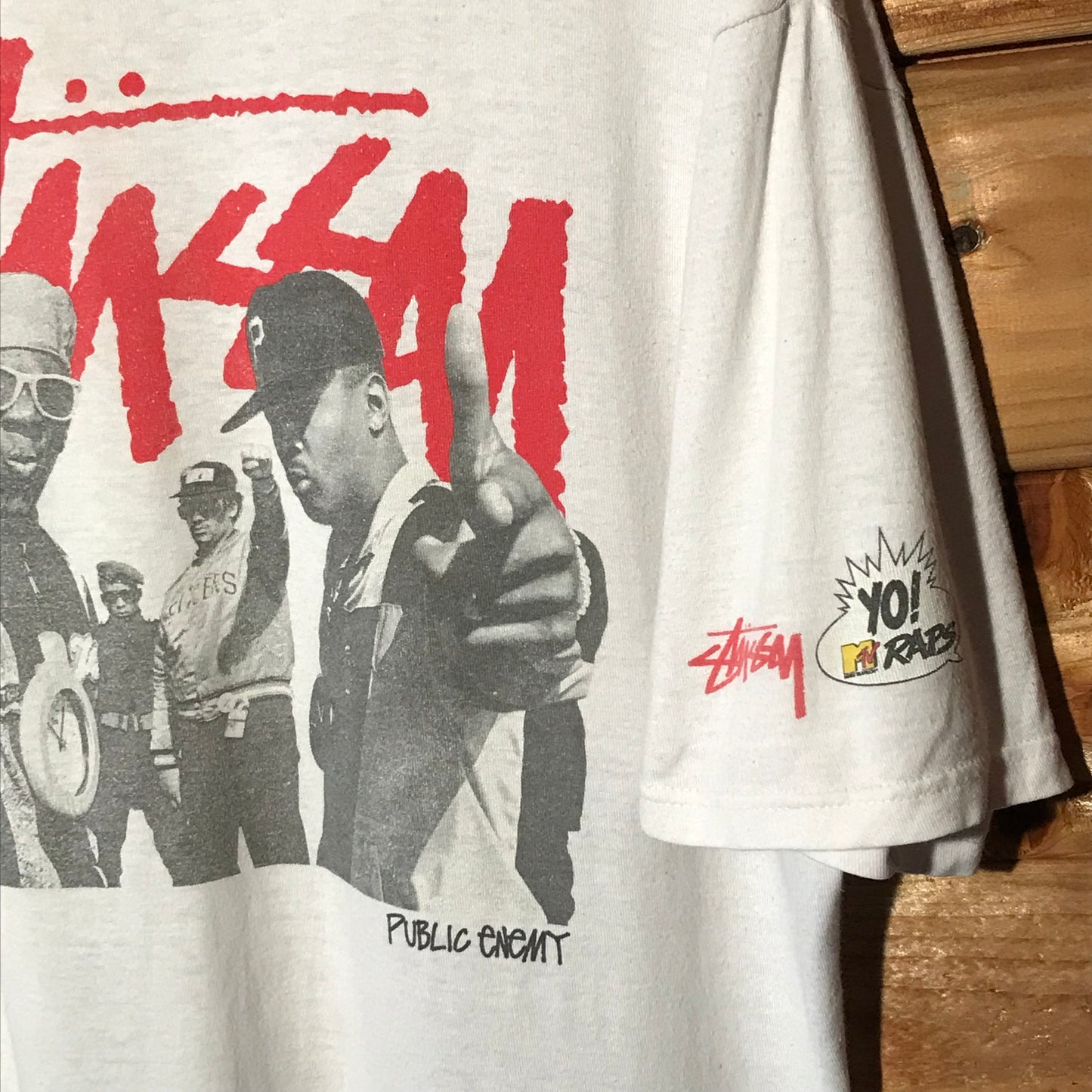 2013 Stüssy x MTV Raps Public Enemy Script Spellout t shirt