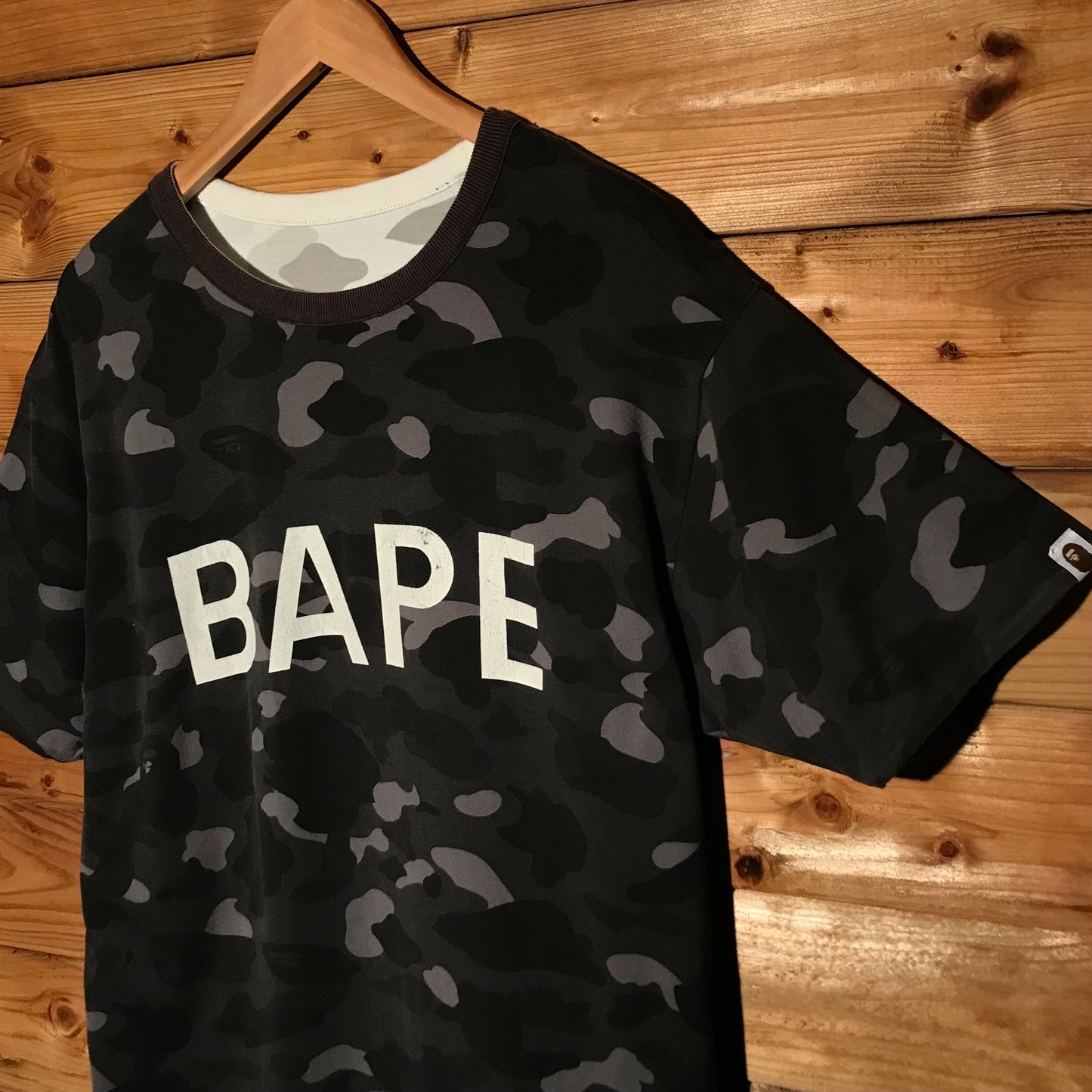 Bape, A Bathing Ape Monochrome Camo AOP Reversible t shirt