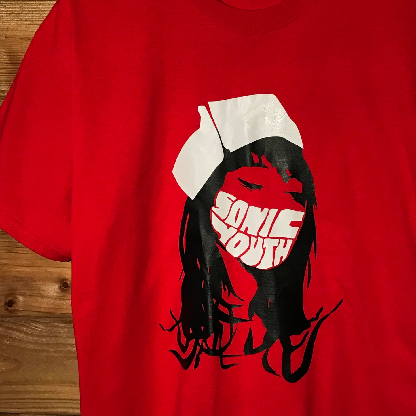 Sonic Youth Nurse Mask Spellout t shirt