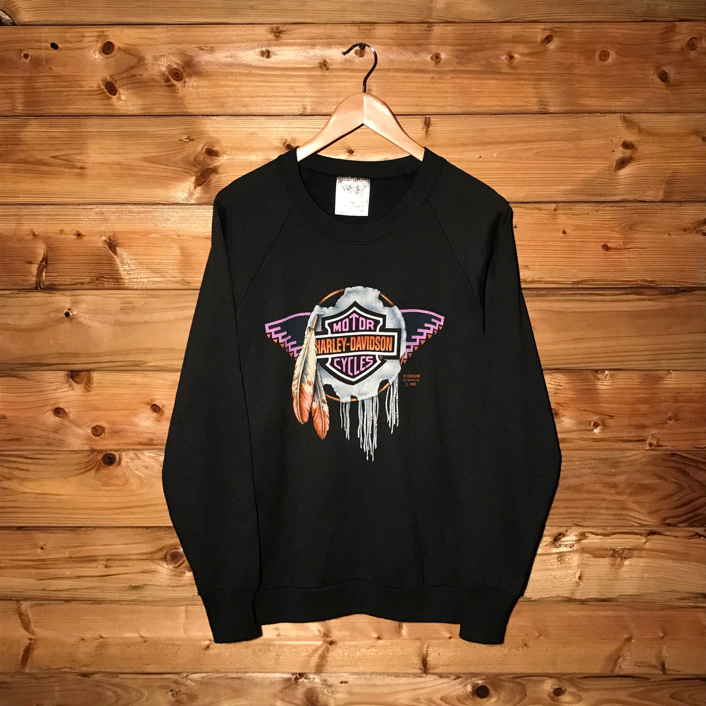 1990 Harley Davidson 3D Emblem Dream Catcher sweatshirt