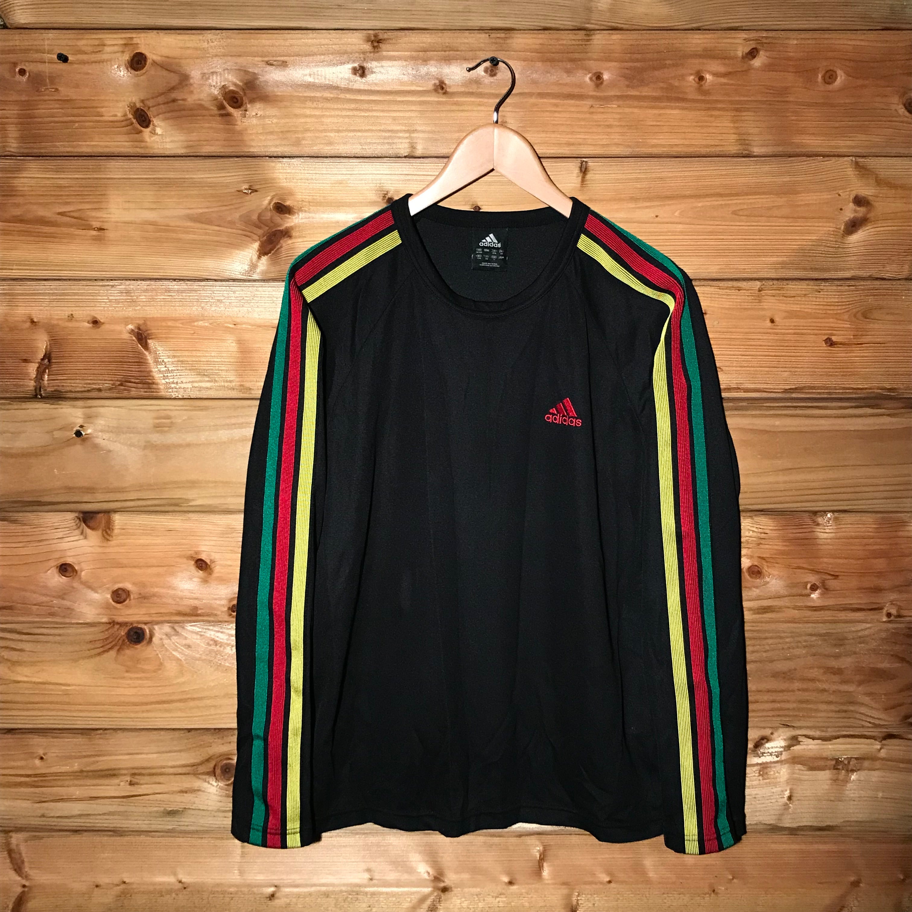 Adidas Rasta Striped long sleeve t shirt HeresWear