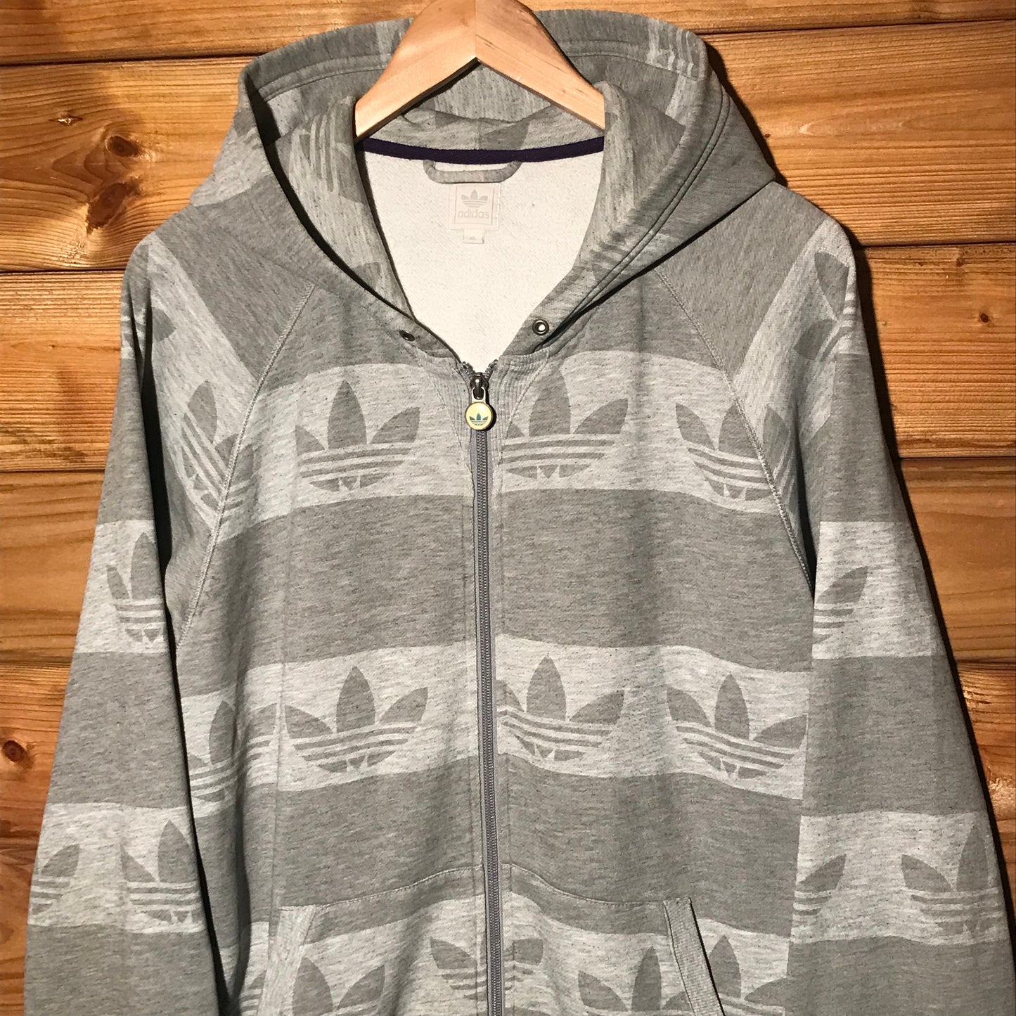 Adidas Trefoil Repeat Striped zip up hoodie