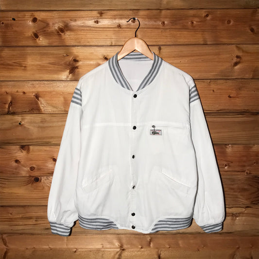 80s Lacoste Chemise Patch Striped bomber jacket