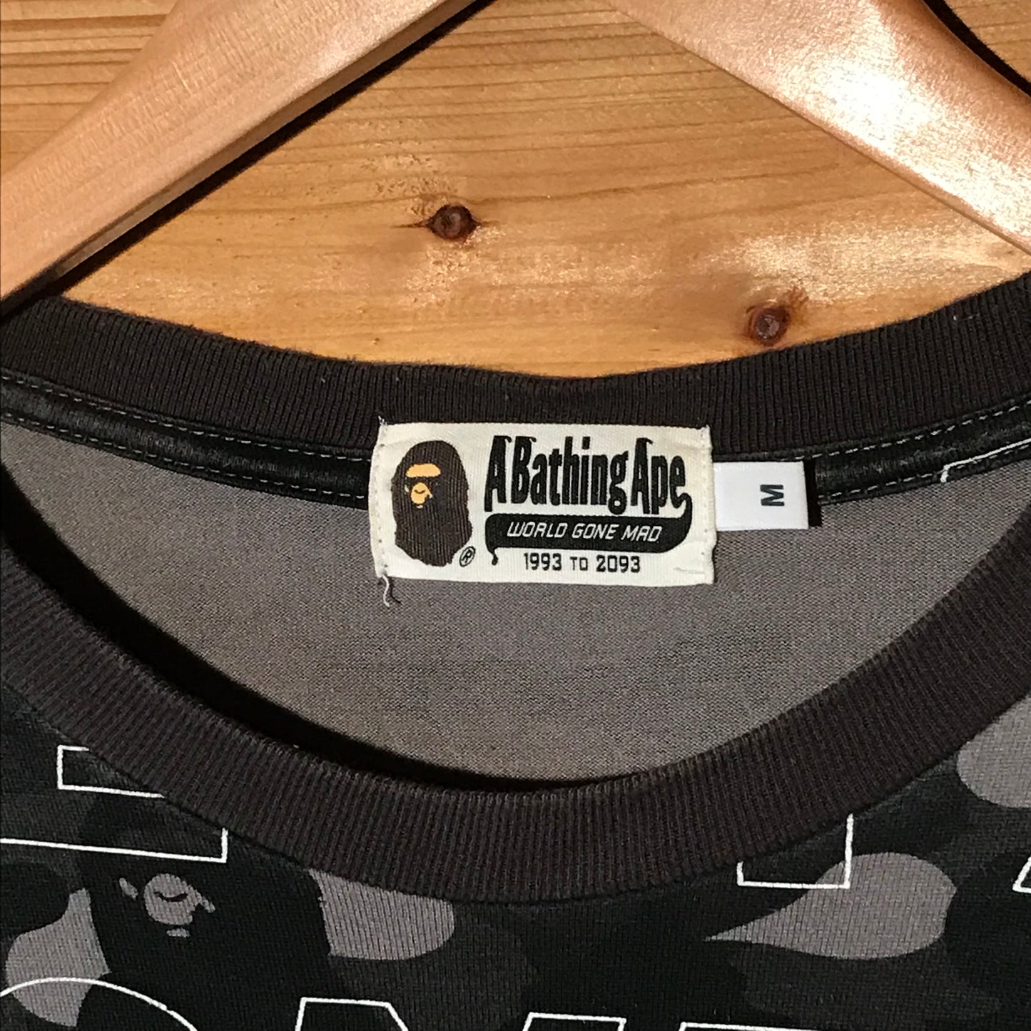 Bape, A Bathing Ape Text Color Camo long sleeve t shirt