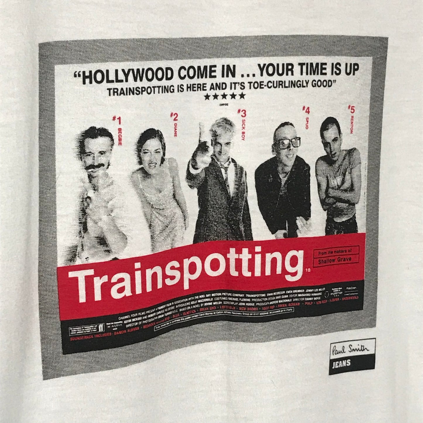 1996 Paul Smith Jeans Trainspotting Movie Promo t shirt