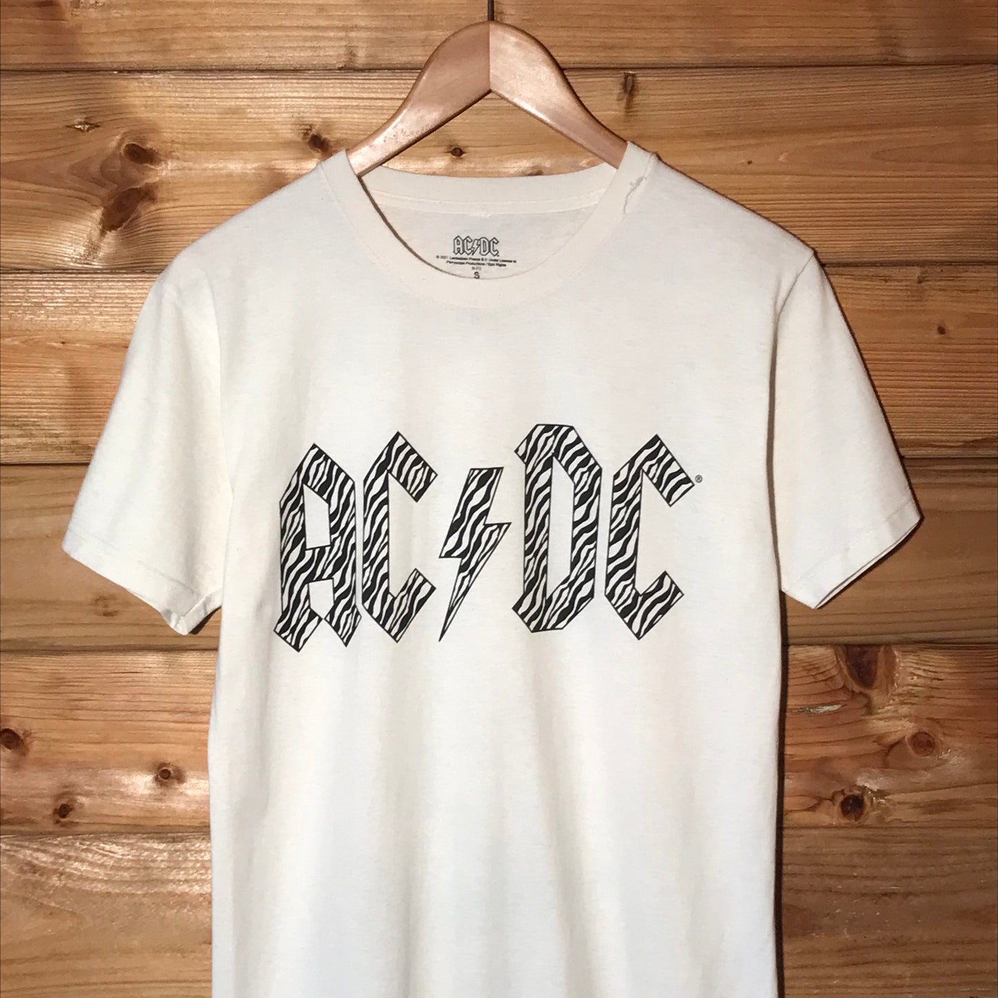 2021 AC/DC Zebra Print Spellout t shirt