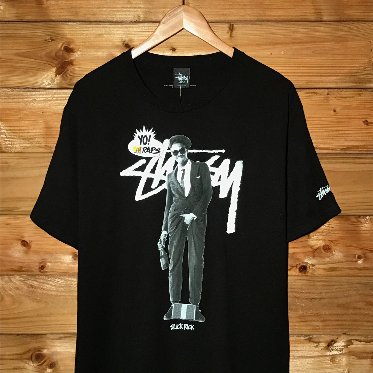 2013 Stüssy x MTV Raps Slick Rick Script Spellout t shirt