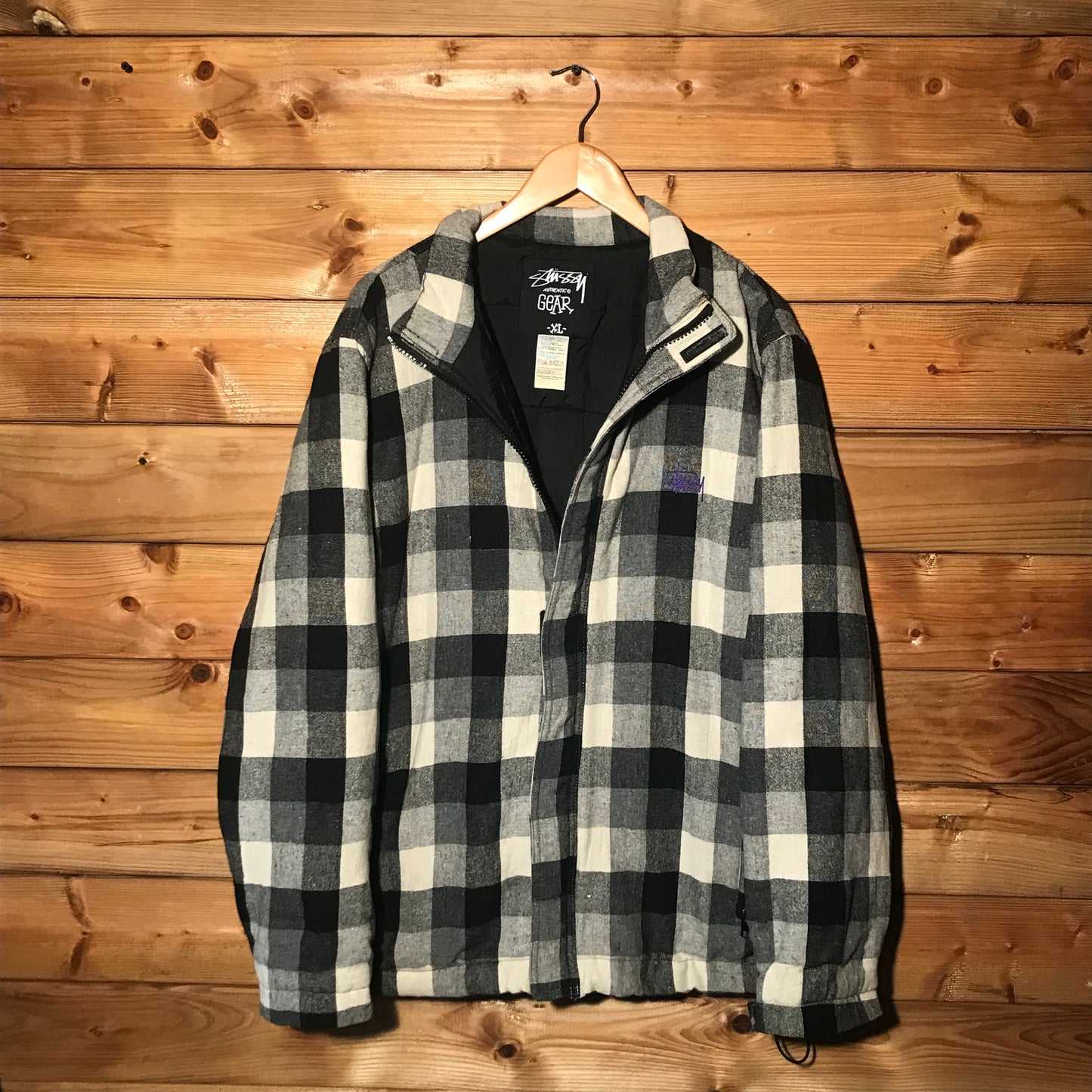 Stüssy Plaid Tartan down jacket