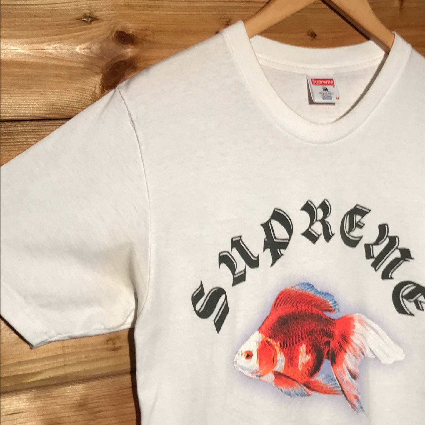 Supreme x Sasquatchfabrix Goldfish Arc Spellout t shirt