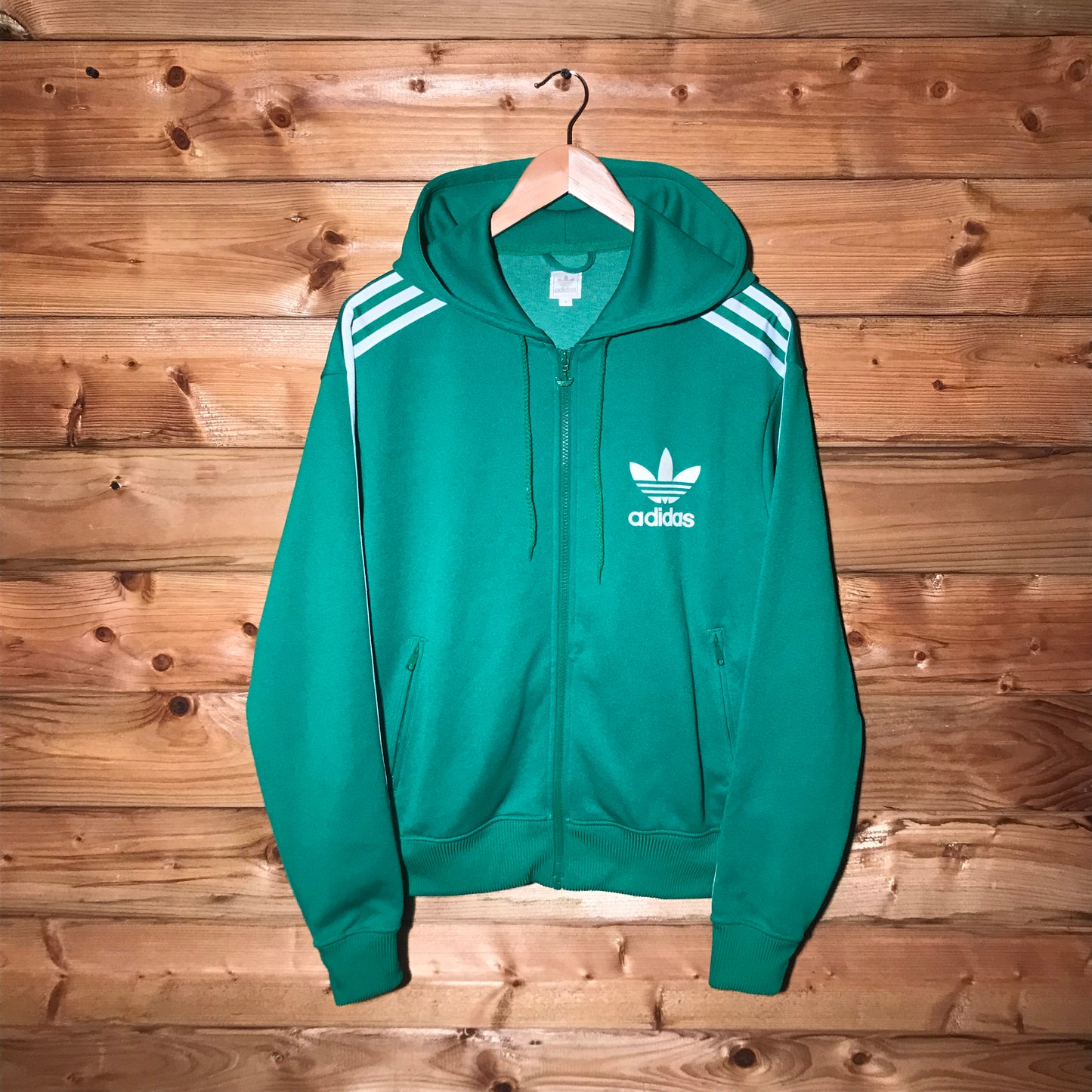 Adidas Trefoil Striped zip up hoodie