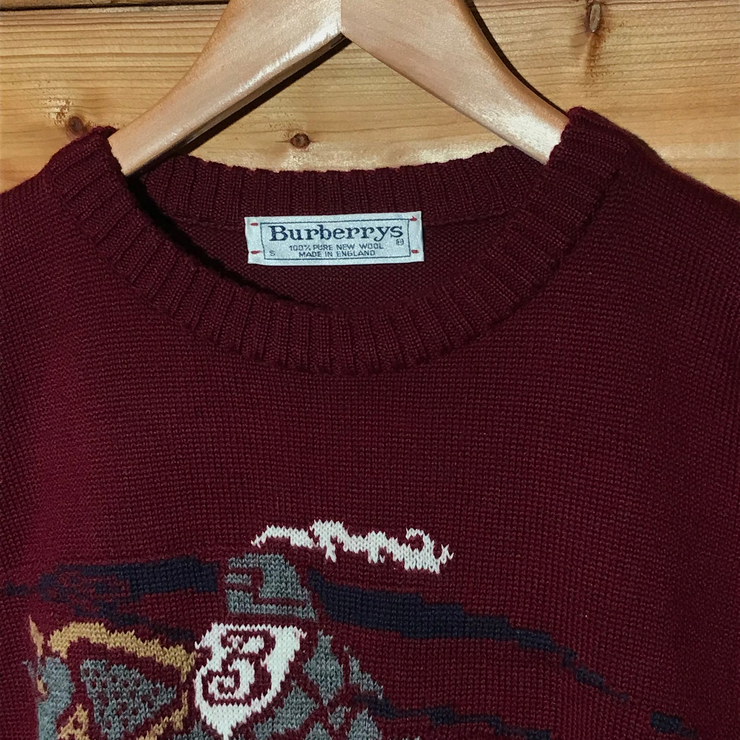 90s Burberry Equestrian Knight knit sweatshirt