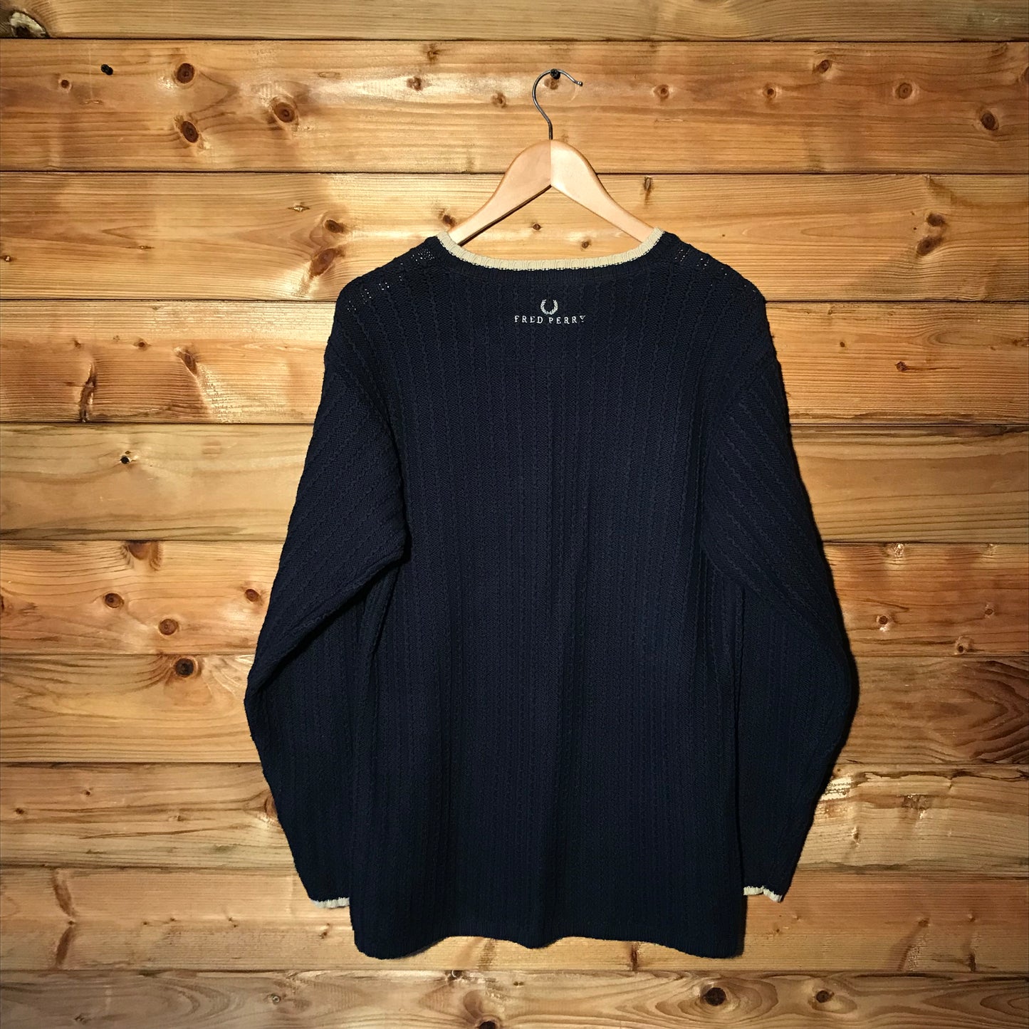 90s Fred Perry cable knit sweatshirt