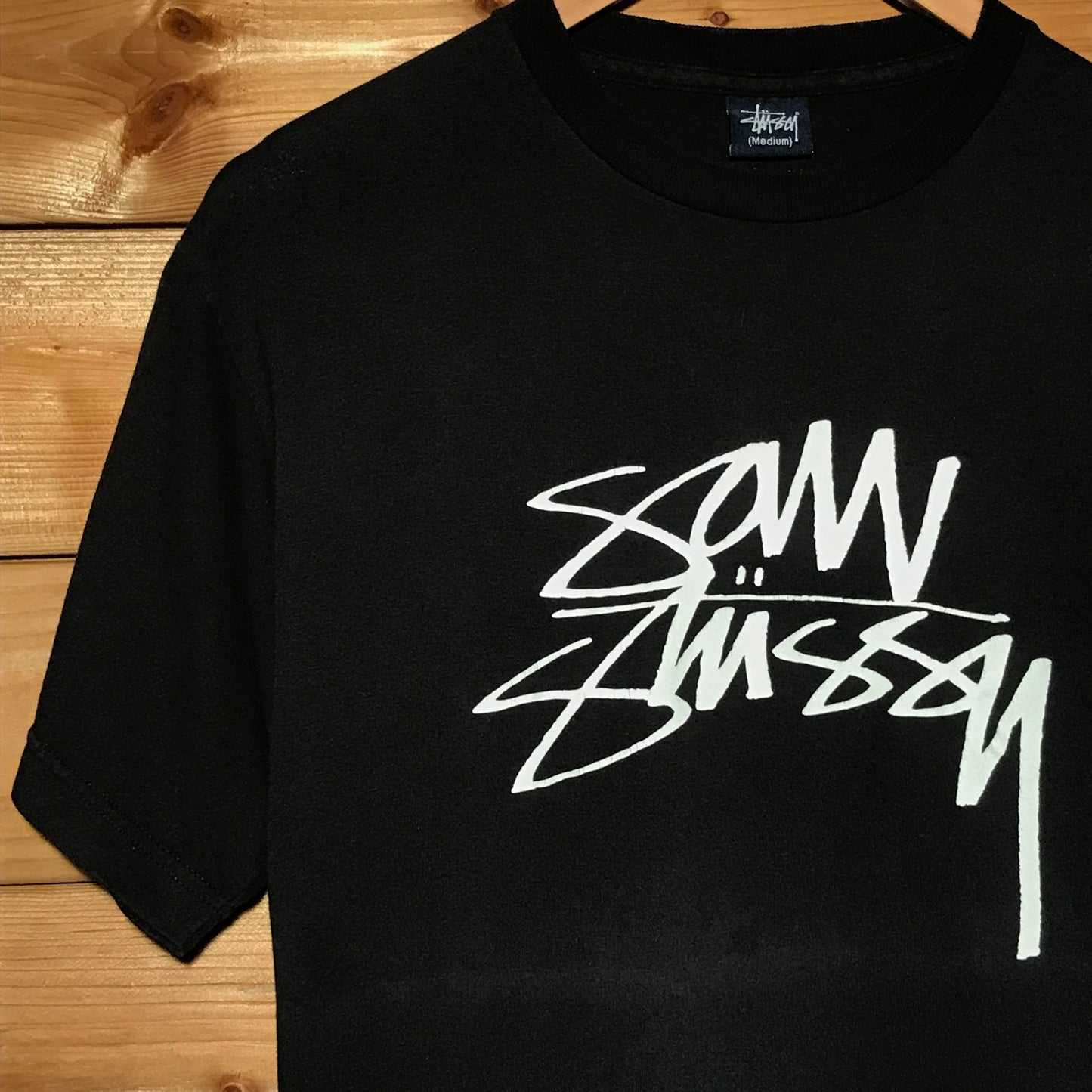 2005 Stüssy x Saw Recordings Double Spellout t shirt