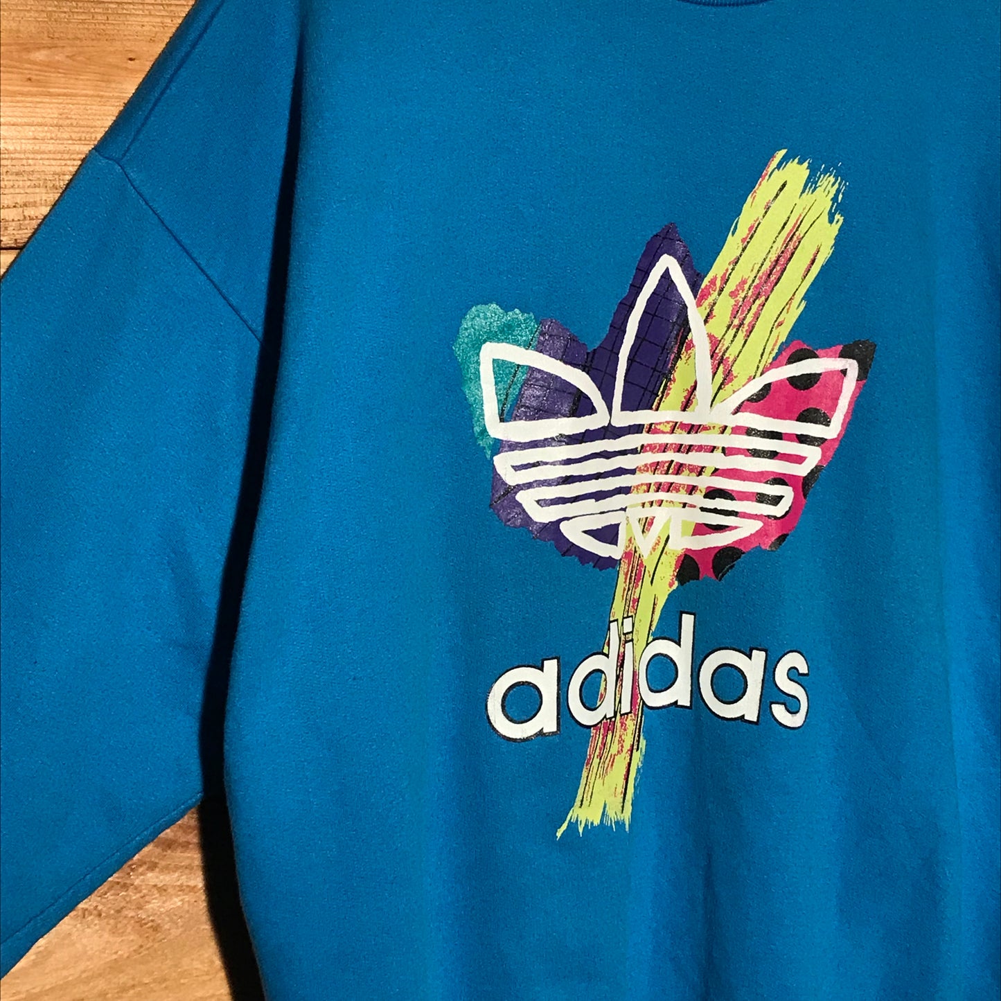 90s Adidas Abstract Trefoil Spellout sweatshirt