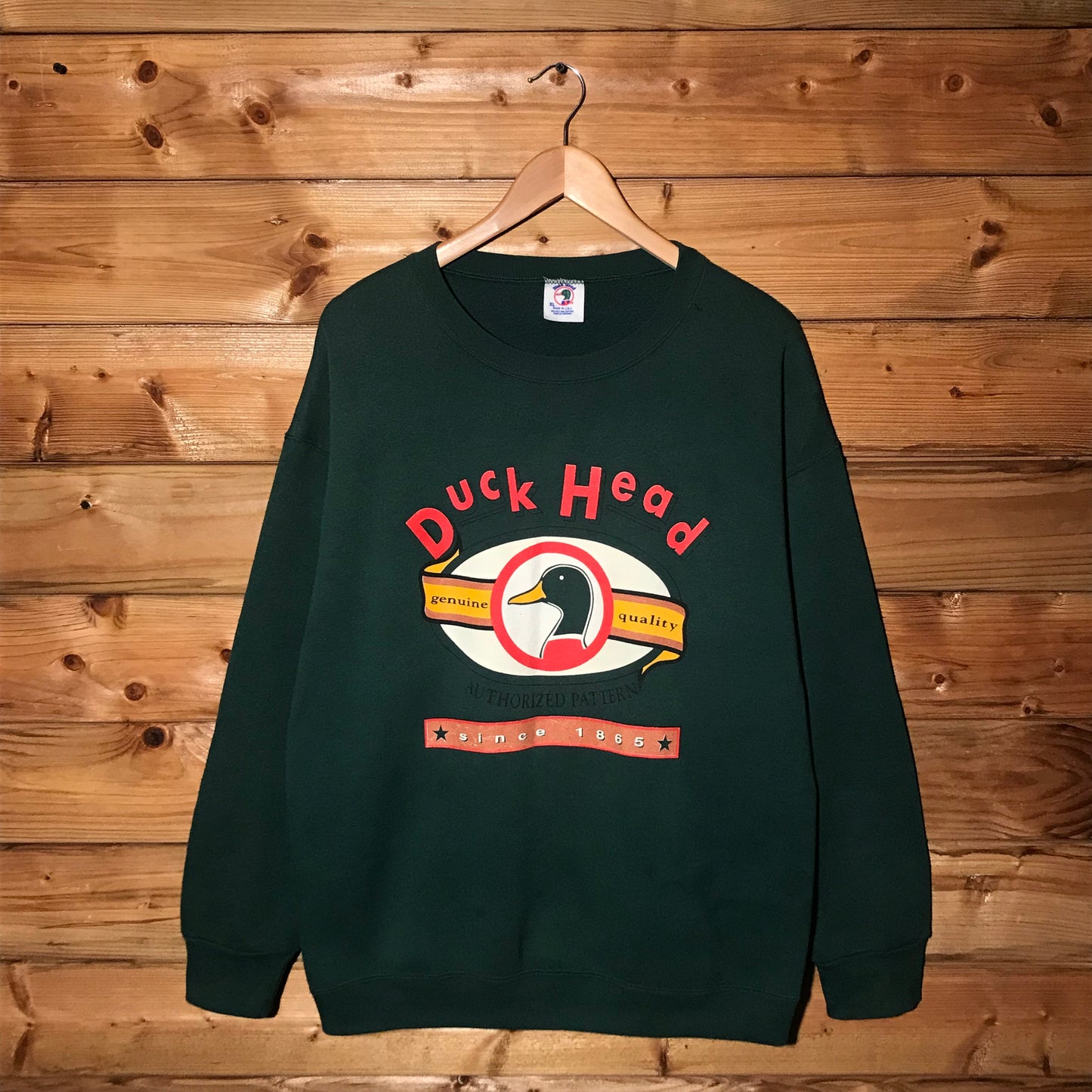 90s Duck Head Authorized Pattern Spellout sweatshirt