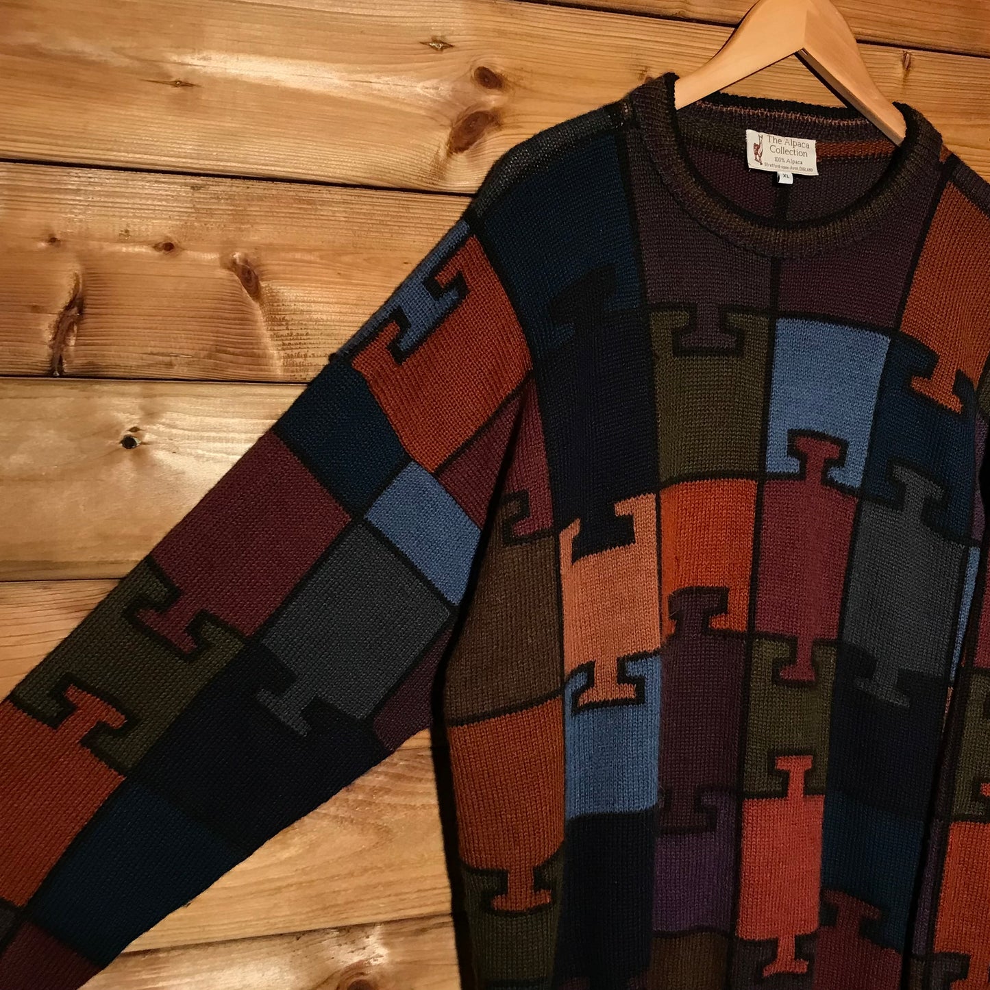 90s The Alpaca Collection Puzzle Style knit sweatshirt