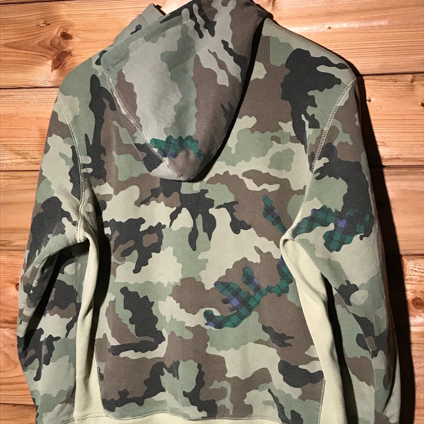 Stüssy Outer Gear Tartan Camo Spellout zip up hoodie