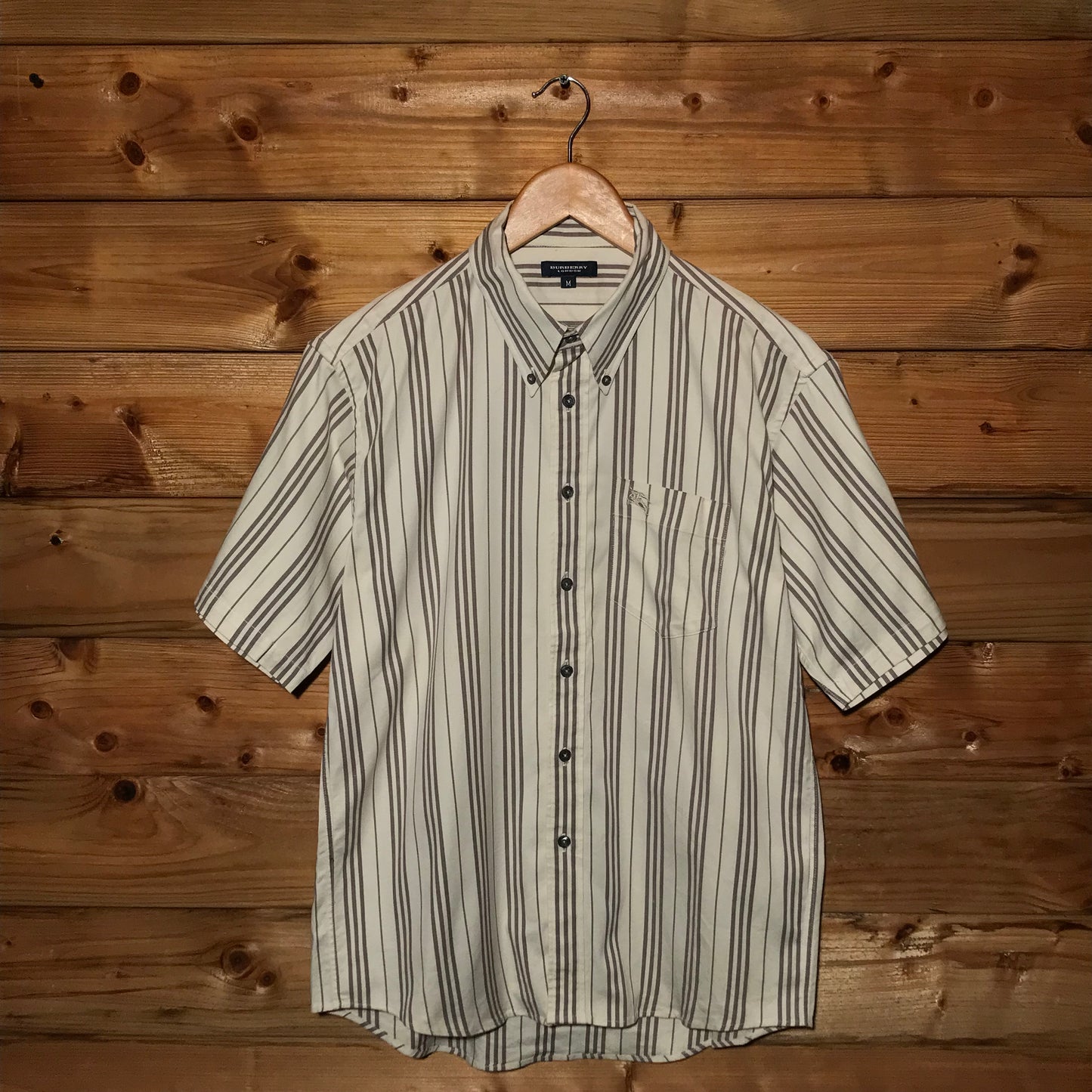 Burberry Nova Stripe Pattern short sleeve button up shirt