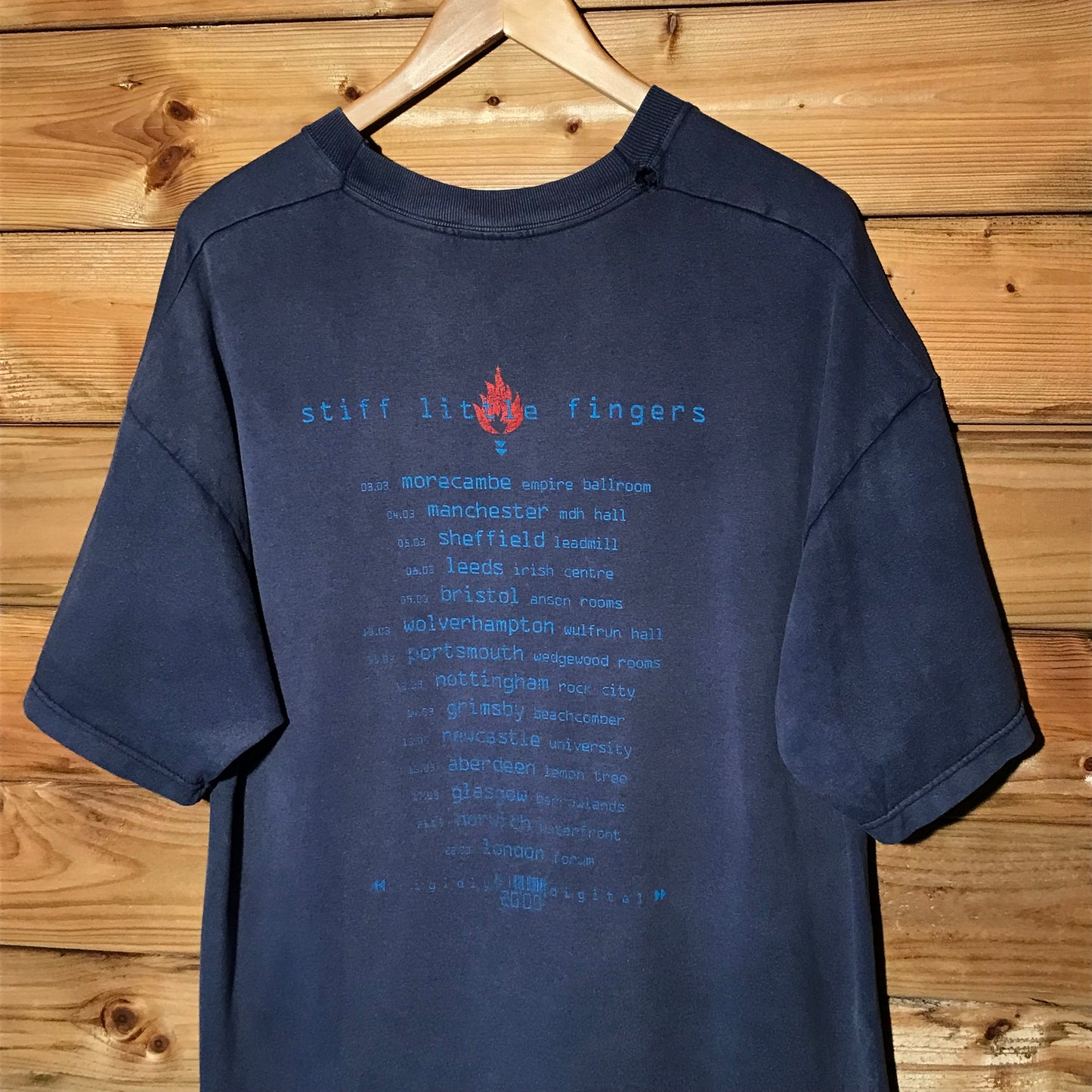 2000 Stiff Little Fingers Rigidly Digital UK Tour t shirt