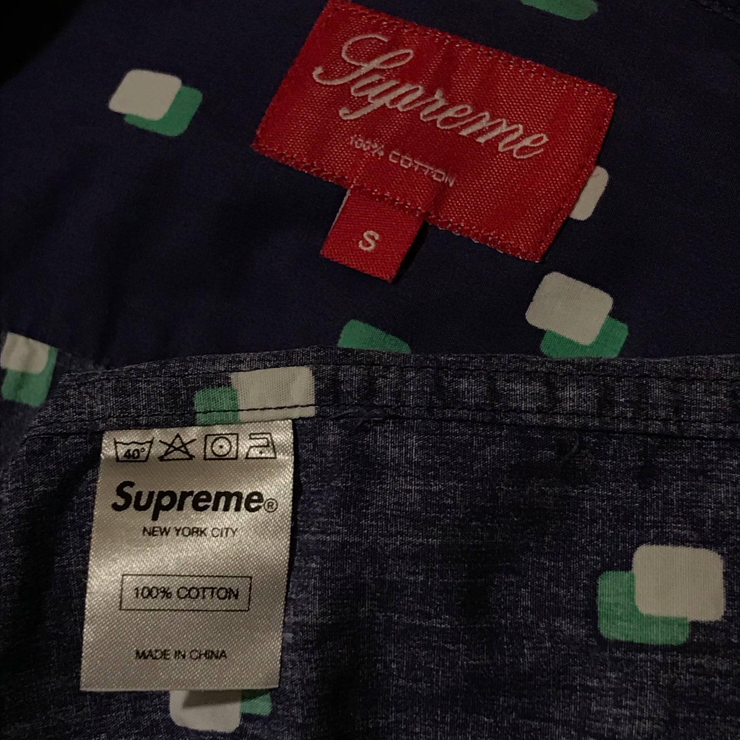 2013 Supreme Layered Squares AOP short sleeve button up shirt