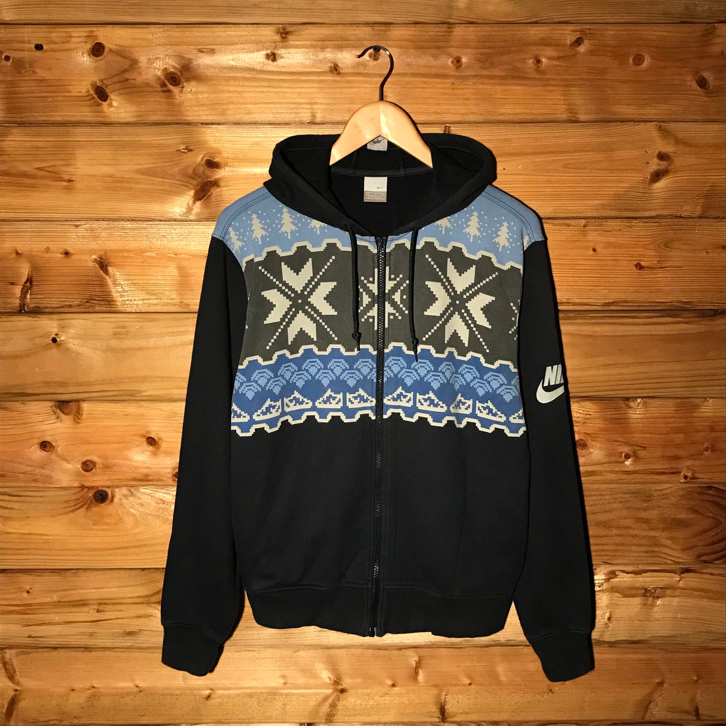 2005 Nike Christmas Pattern zip up hoodie