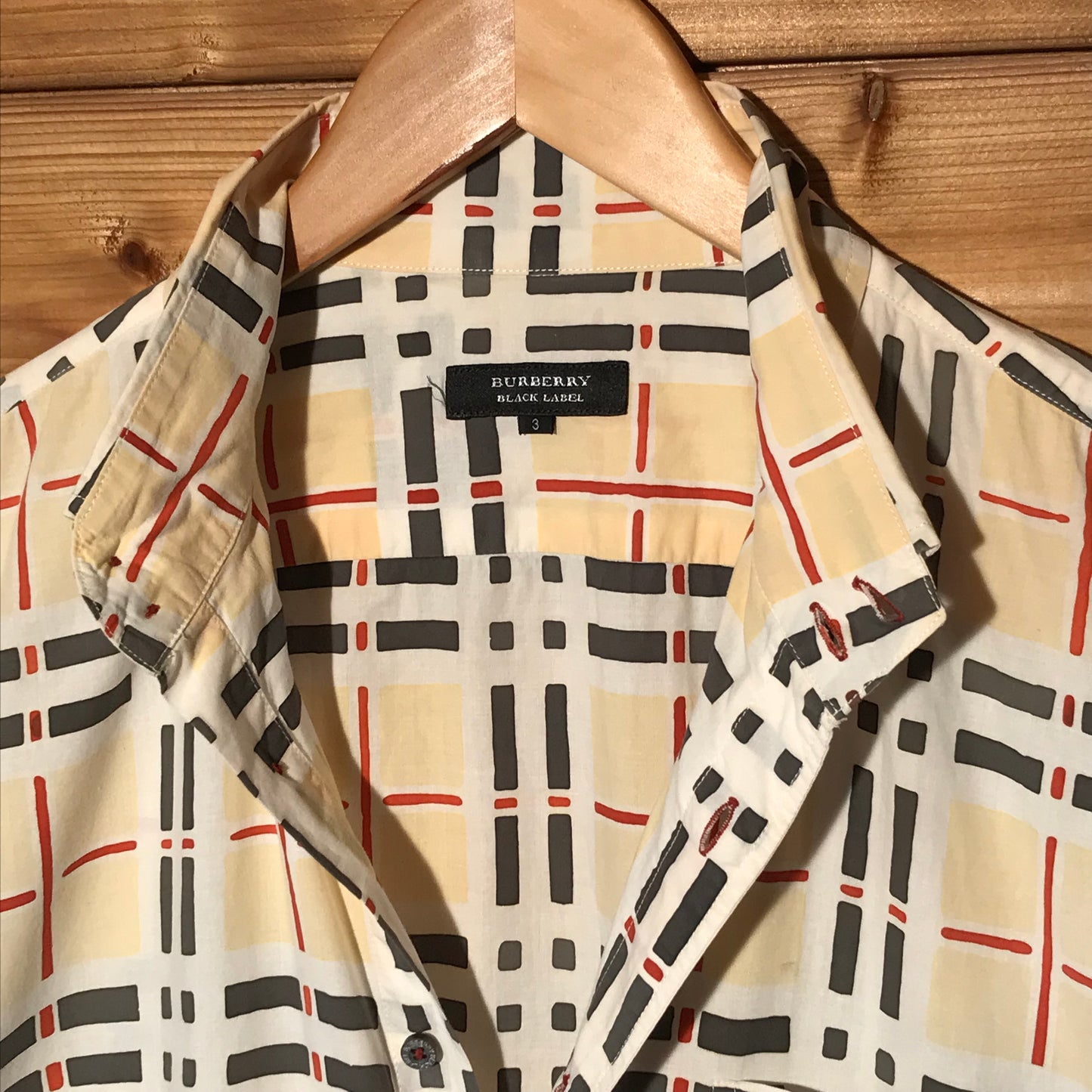 Burberry Black Label Nova Check Pattern short sleeve button up shirt