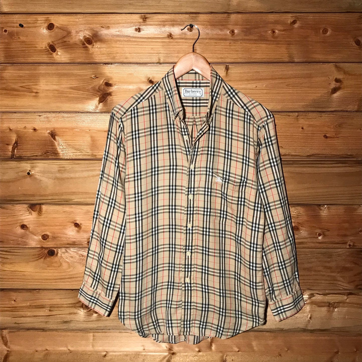 90s Burberry Nova Check Pattern long sleeve button up shirt