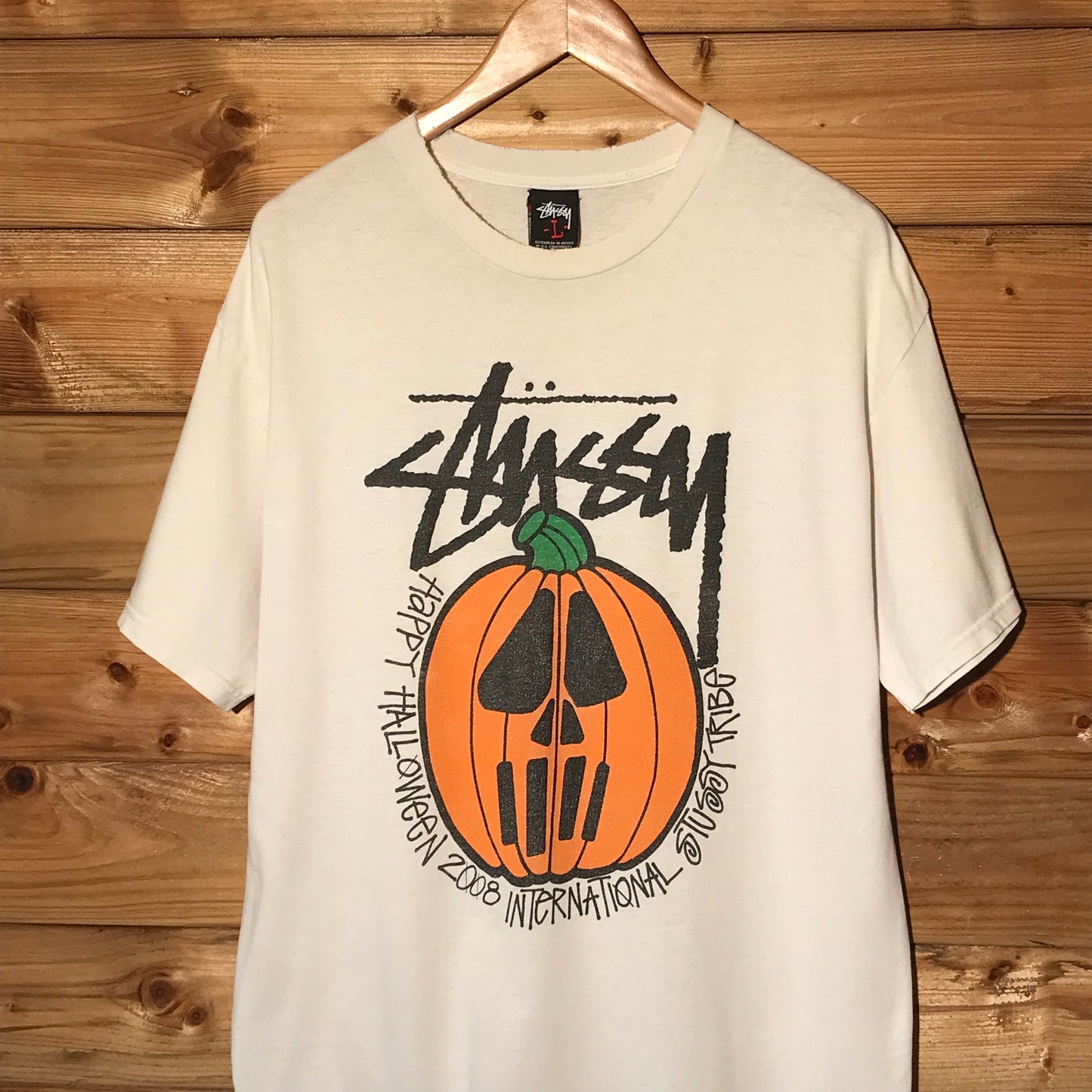 2008 Stüssy Happy Halloween Pumpkin t shirt