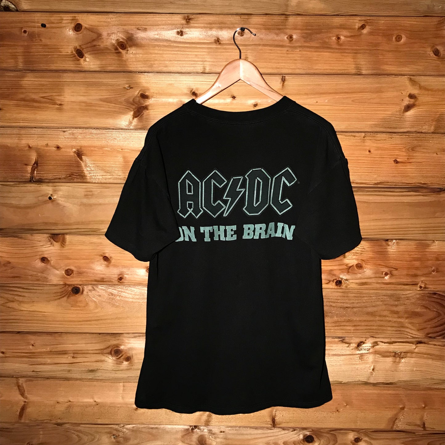 1994 AC/DC On The Brain Skull Centre Spellout t shirt