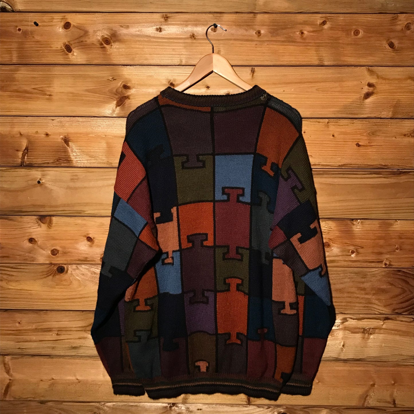 90s The Alpaca Collection Puzzle Style knit sweatshirt