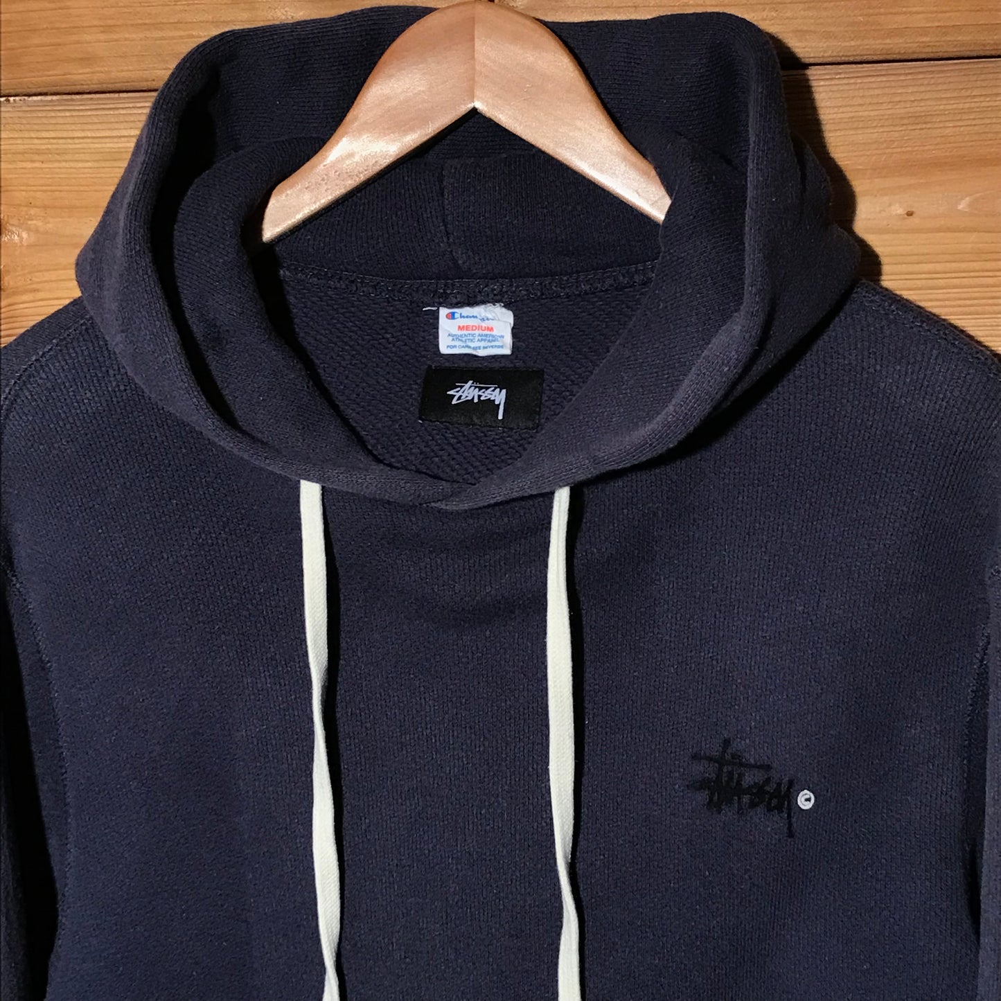 2015 Stüssy x Champion Classic Double Script Spellout hoodie