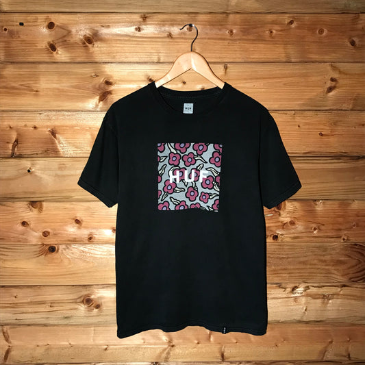 HUF x Krooked Flowers Box Spellout t shirt