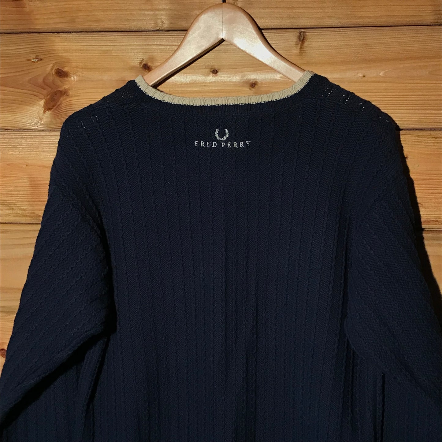 90s Fred Perry cable knit sweatshirt