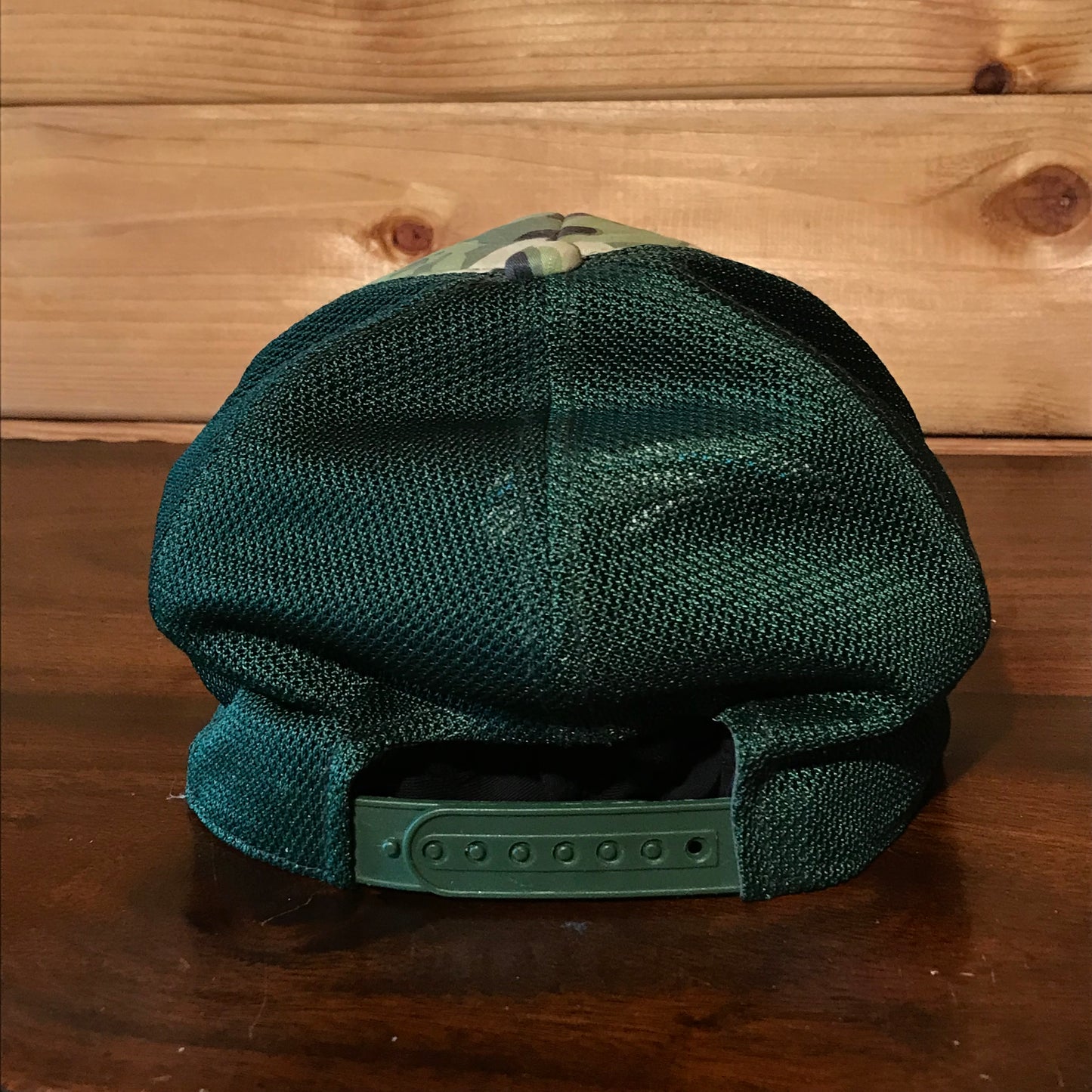 Bape, A Bathing Ape Arc Spellout Green Camo trucker cap