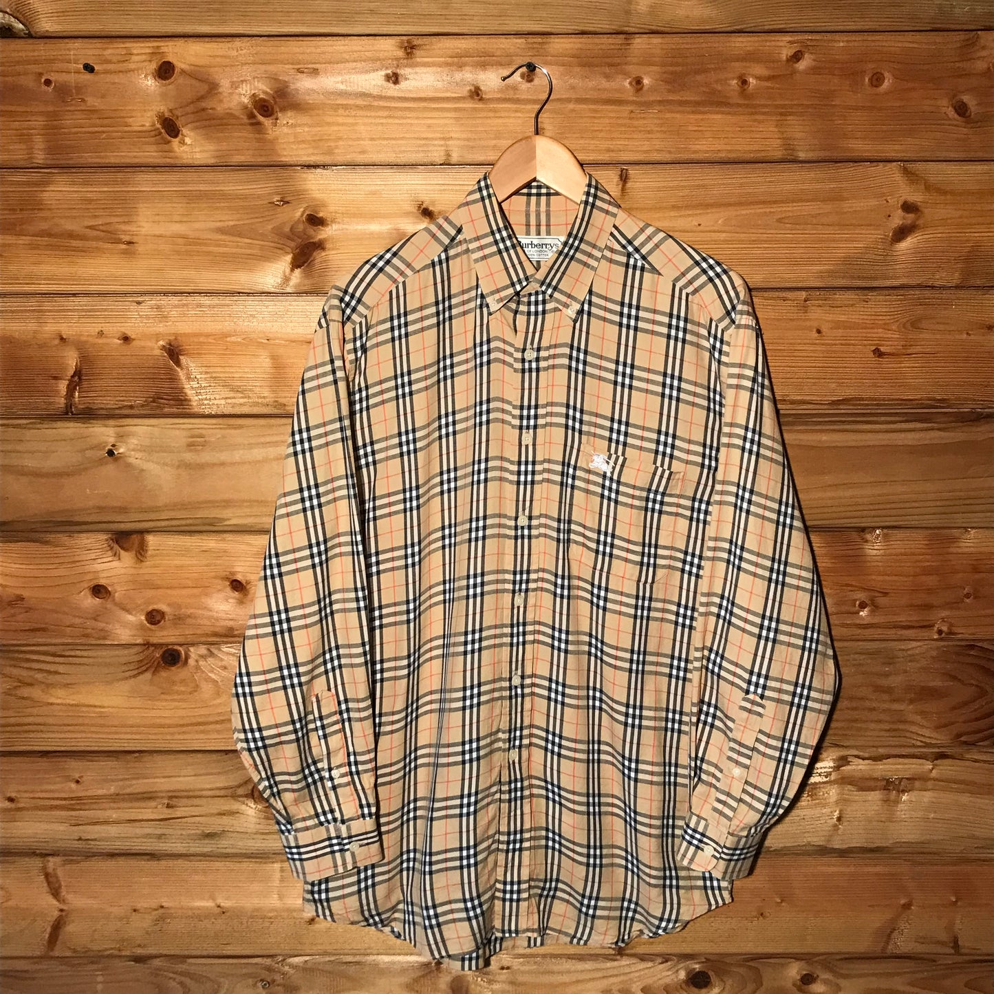 90s Burberry Nova Check Pattern long sleeve button up shirt