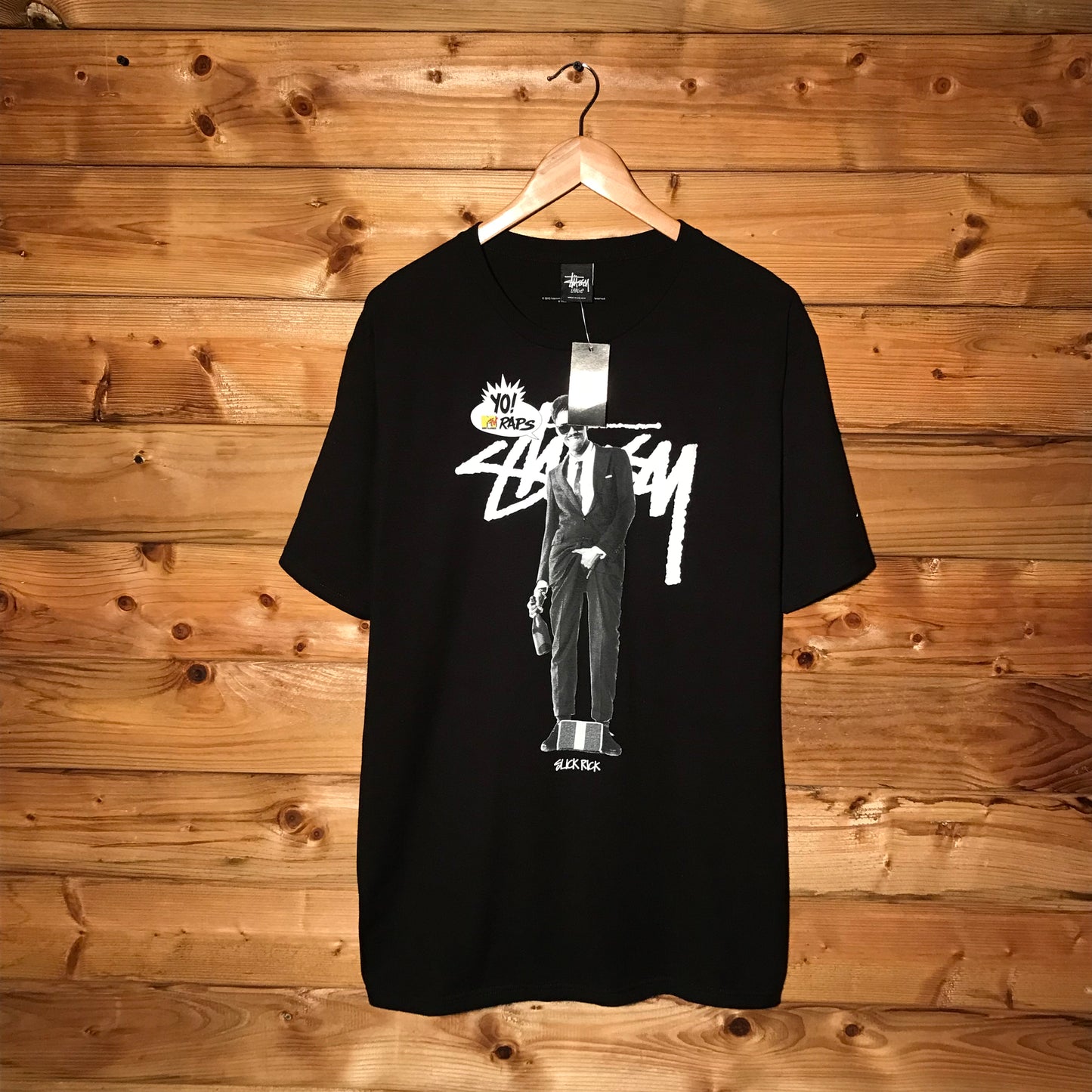 2013 Stüssy x MTV Raps Slick Rick Script Spellout t shirt