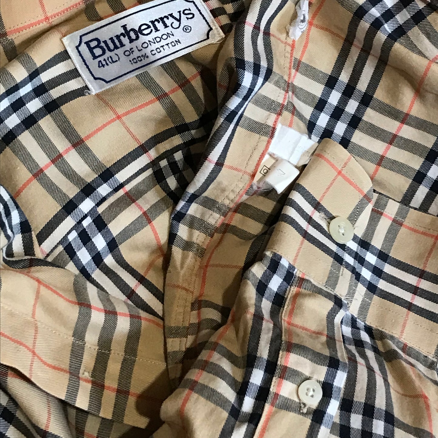 90s Burberry Nova Check Pattern long sleeve button up shirt