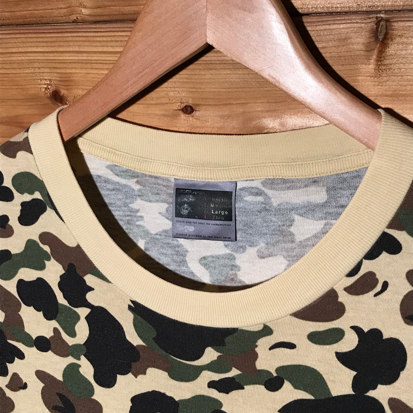 Bape, A Bathing Ape Yellow Camo AOP t shirt