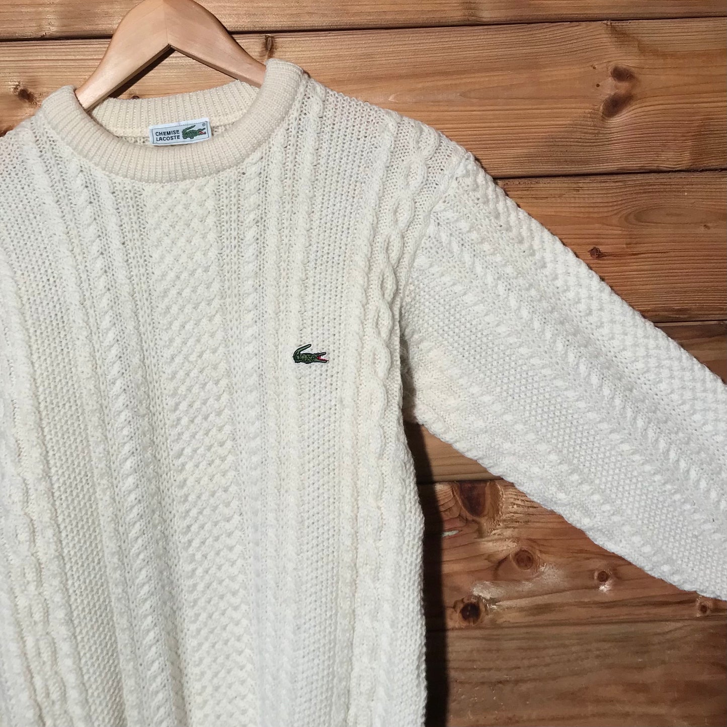 90s Lacoste Essentials cable knit sweatshirt