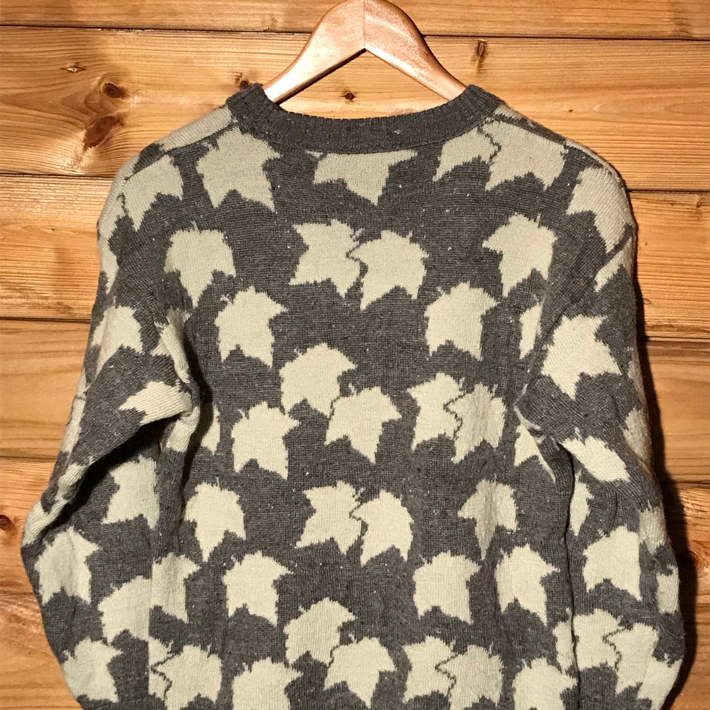 90s Lacoste Falling Leaves AOP knit sweatshirt