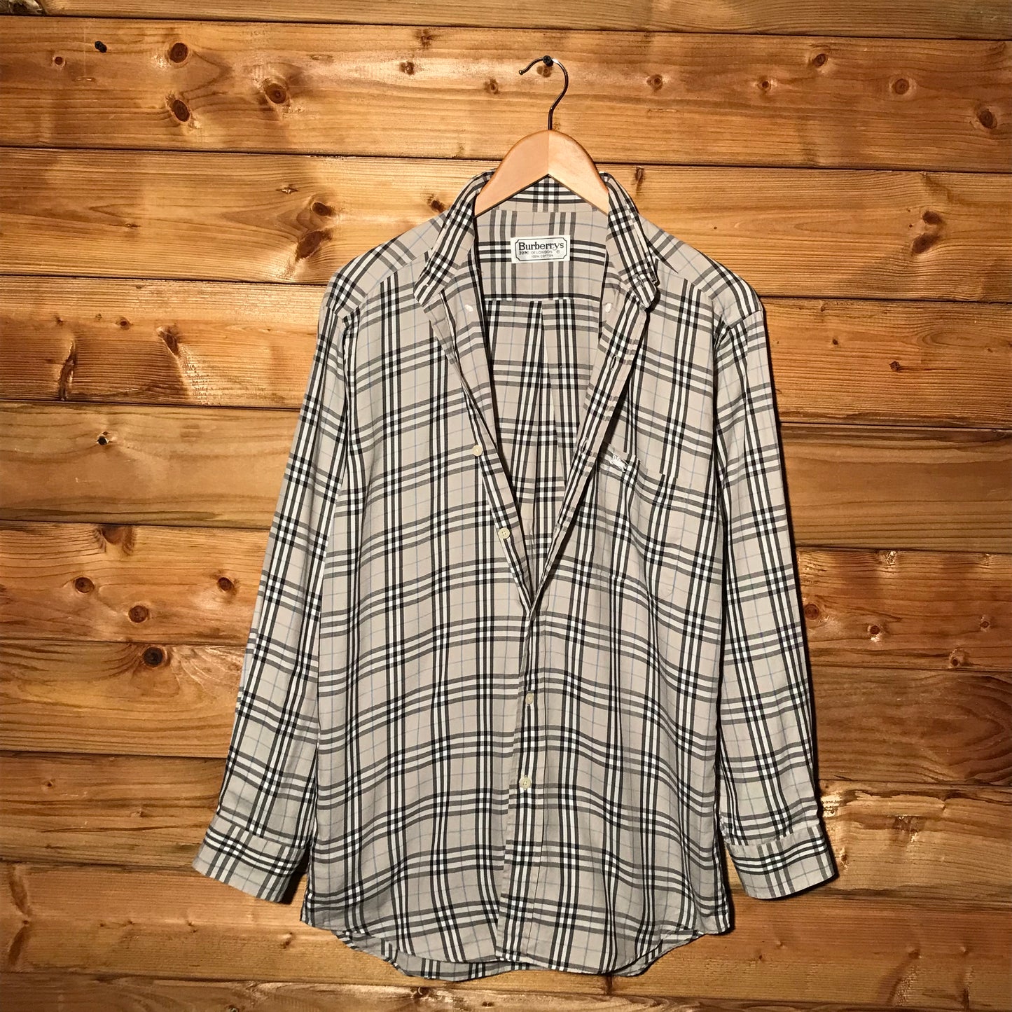 90s Burberry Nova Check Pattern long sleeve button up shirt