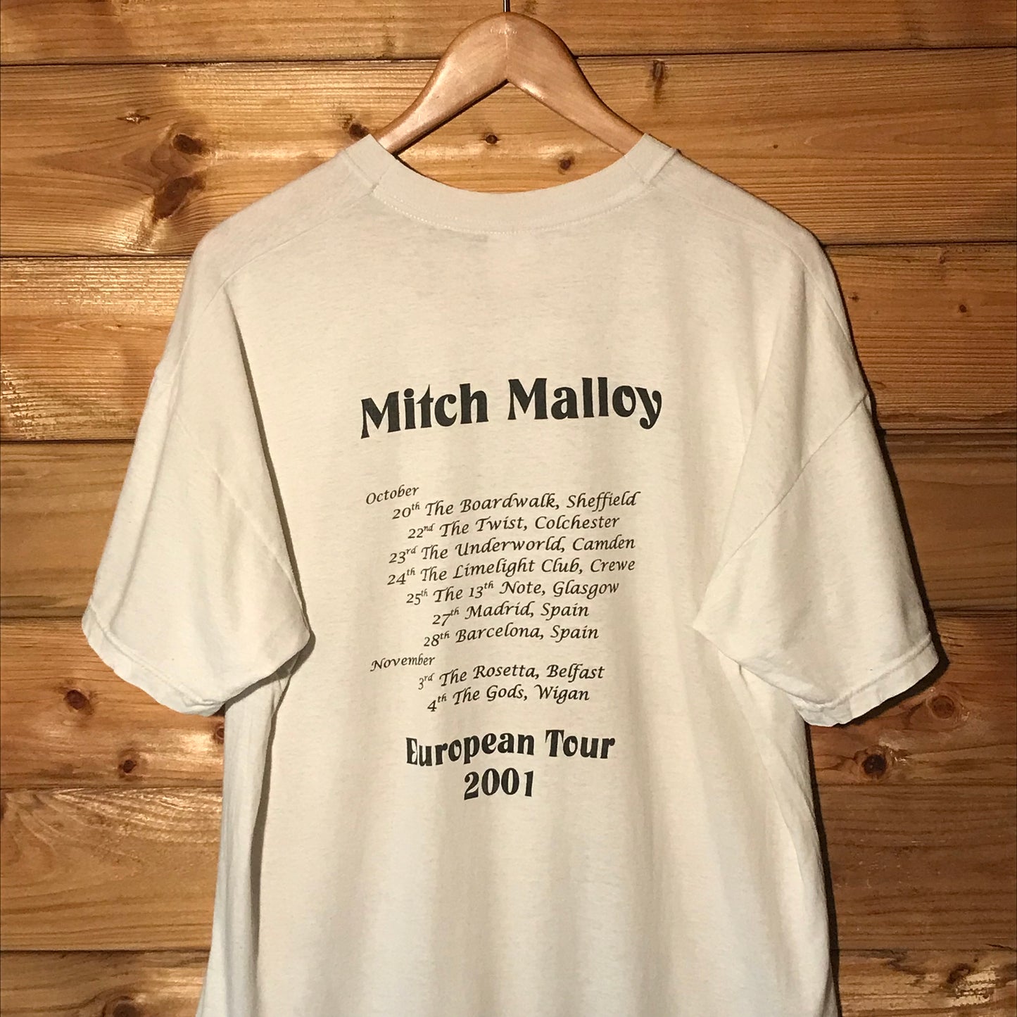 2001 Mitch Malloy Europe Tour t shirt