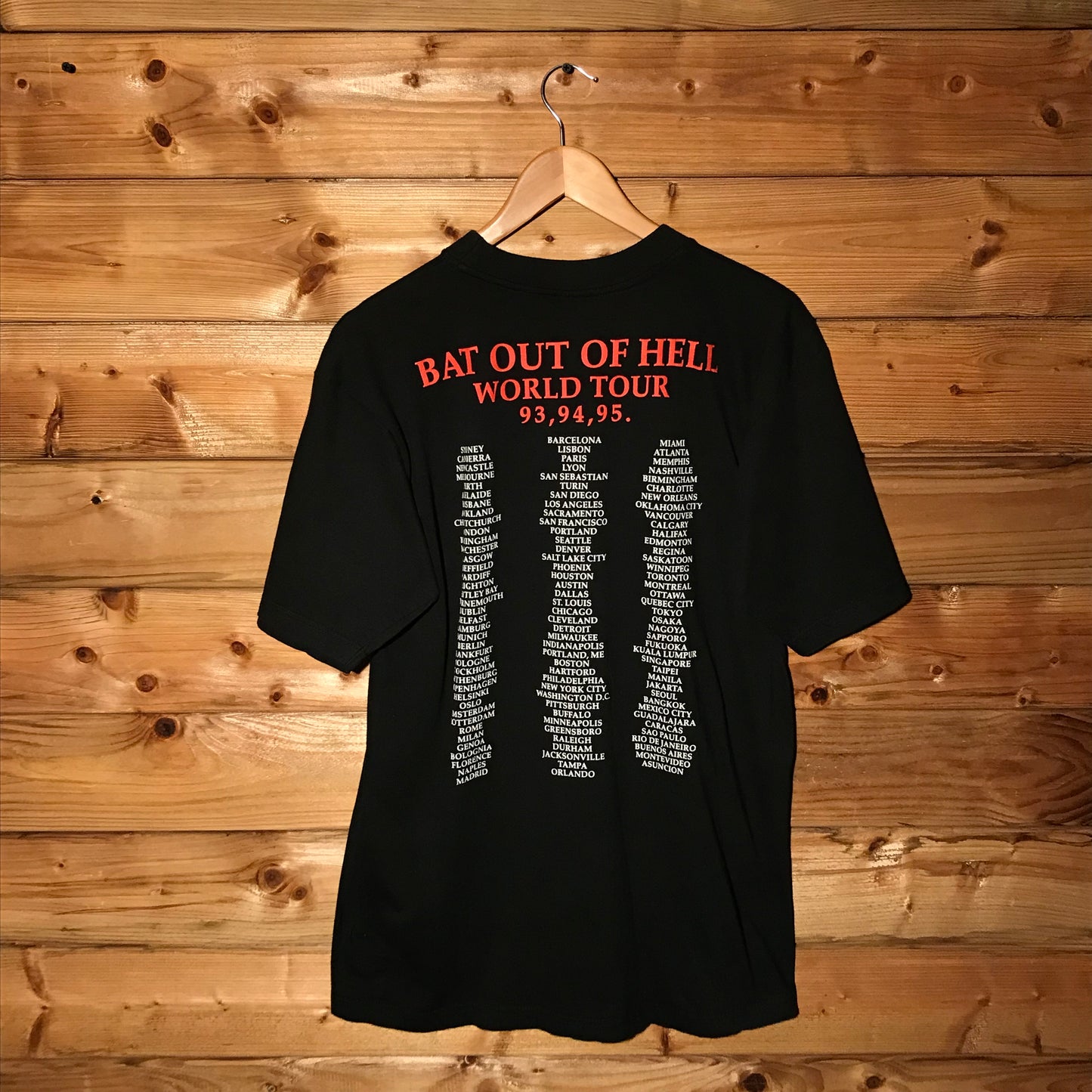 1993 Meat Loaf Bat Out Of Hell World Tour t shirt