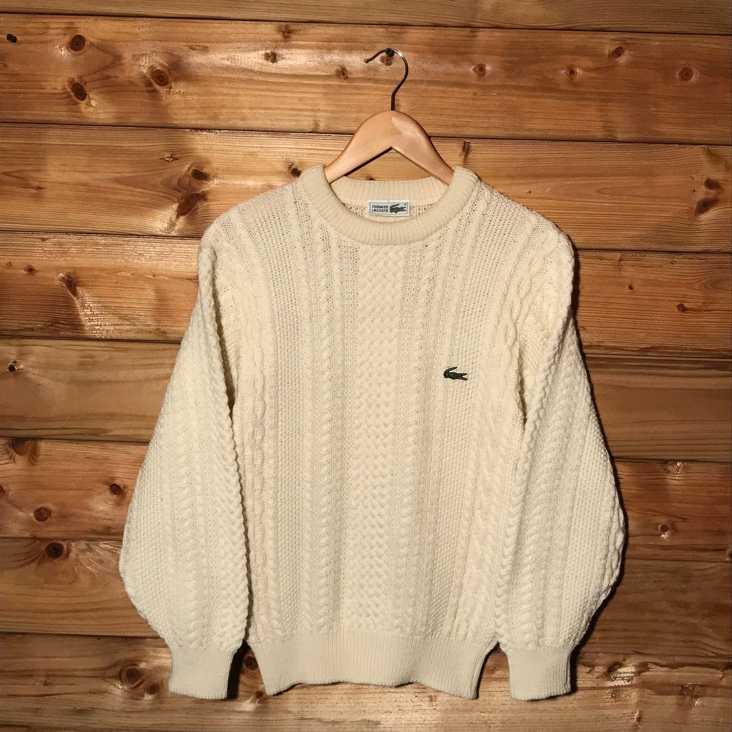 90s Lacoste Essentials cable knit sweatshirt