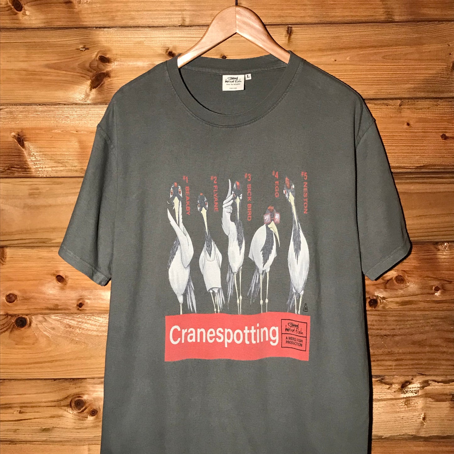 Weird Fish Cranespotting Movie Parody t shirt