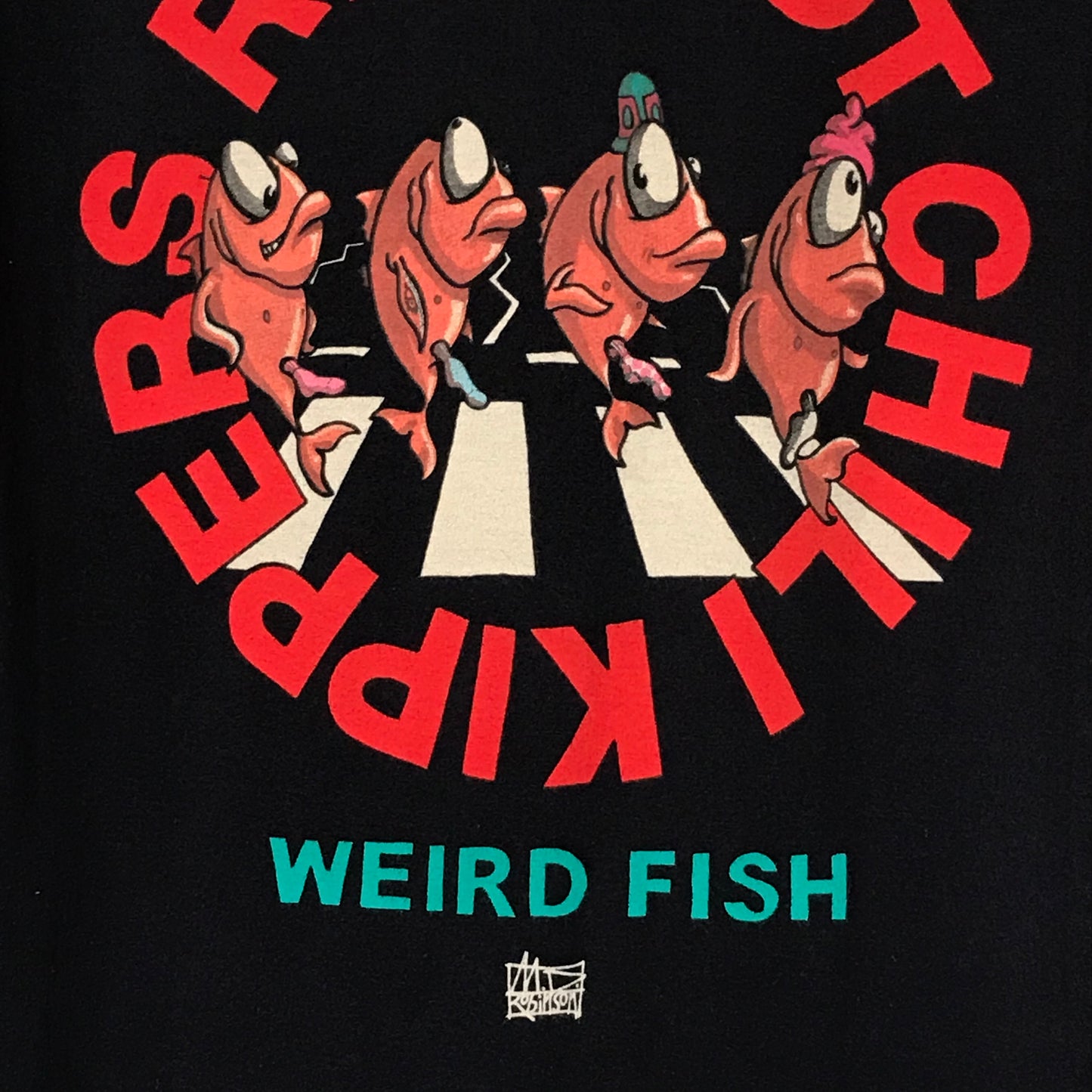 Weird Fish Red Hot Chilli Kippers Band Parody t shirt